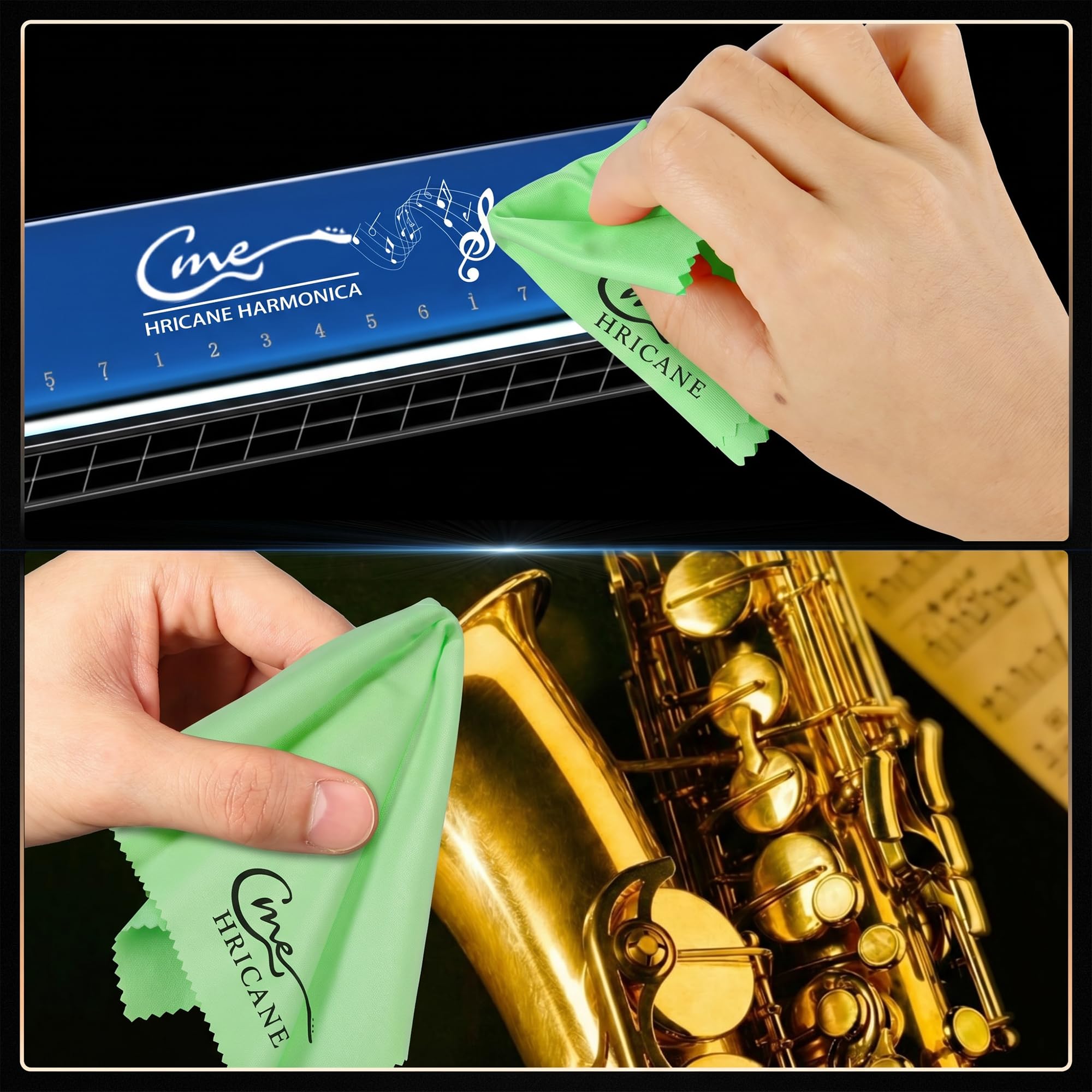 Guitar Cloths Ultrafine fiber suede (12"x12" Cloths) Plush Polishing Cloths for Musical Instruments Premium Polishing & Cleaning Cloths for Guitar Violin Piano Clarinet Trumpet (6 Pack Blue)
