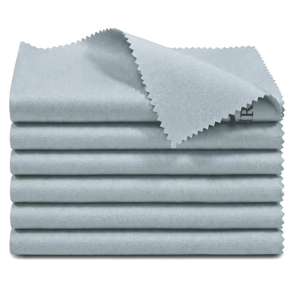 Guitar Cloths Ultrafine fiber suede (12"x12" Cloths) Plush Polishing Cloths for Musical Instruments Premium Polishing & Cleaning Cloths for Guitar Violin Piano Clarinet Trumpet (6 Pack Blue)