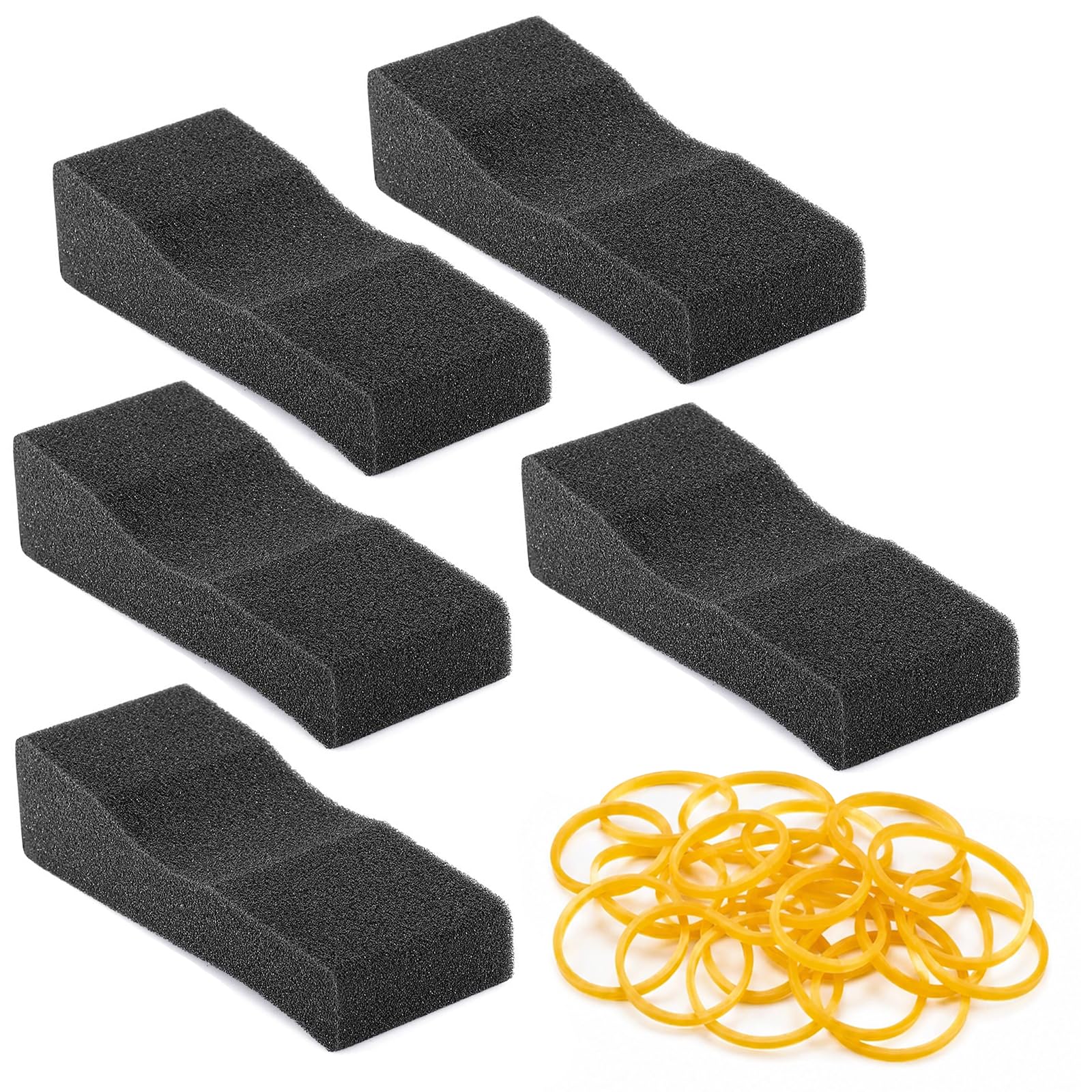 Facmogu 10PCS Foam Violin Shoulder Pad, Economy Sponge Violin Shoulder Pads for 3/4-1/2 Violins, Great Present for Christmas, Soft Violins Sponge Rest with Rubber Bands for Concerts & Party - Black