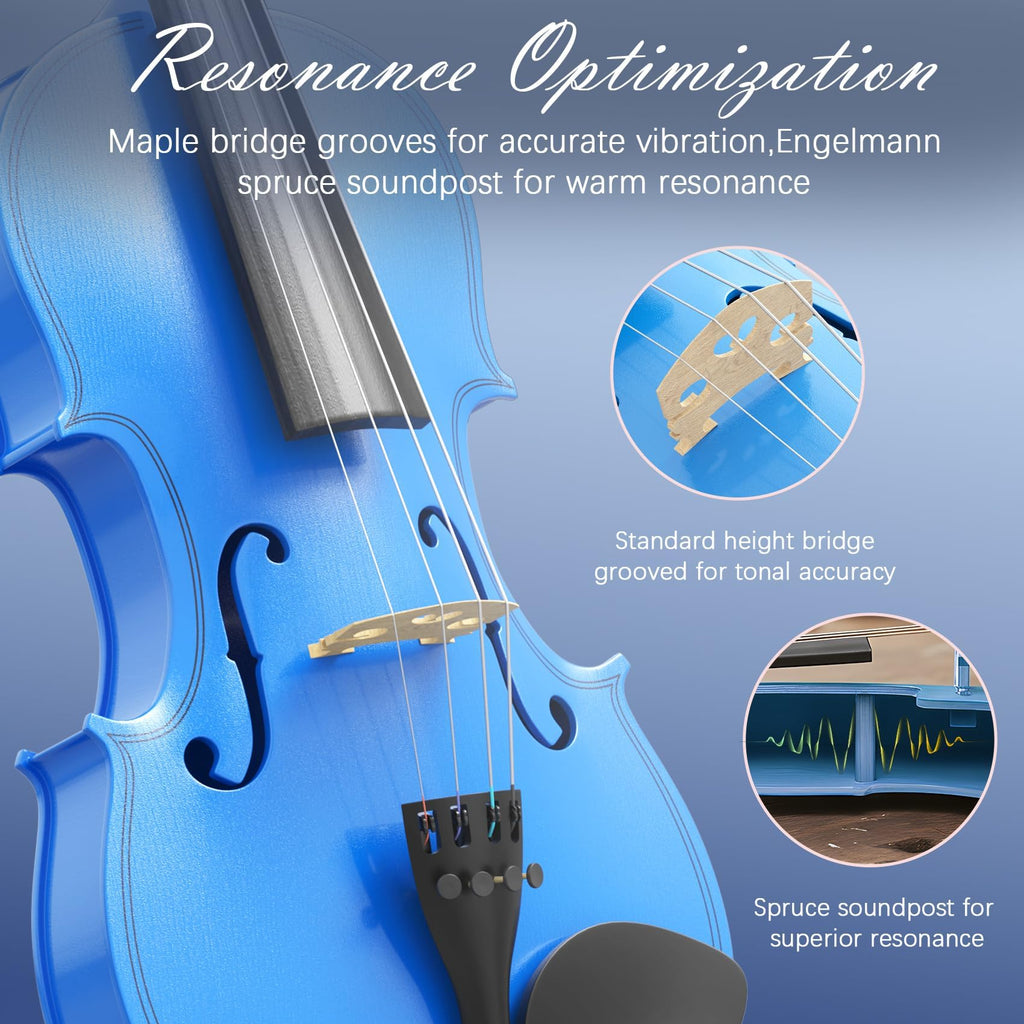 Beginner Violin 4/4, Full Size Violin for Adults, Teens, Student, Acoustic Fiddle Kit with Hard Case,Tuner,Mute,Shoulder Rest,Extra Strings,Cleaning Cloth,Learners Age 12+ (Reddish Brown)