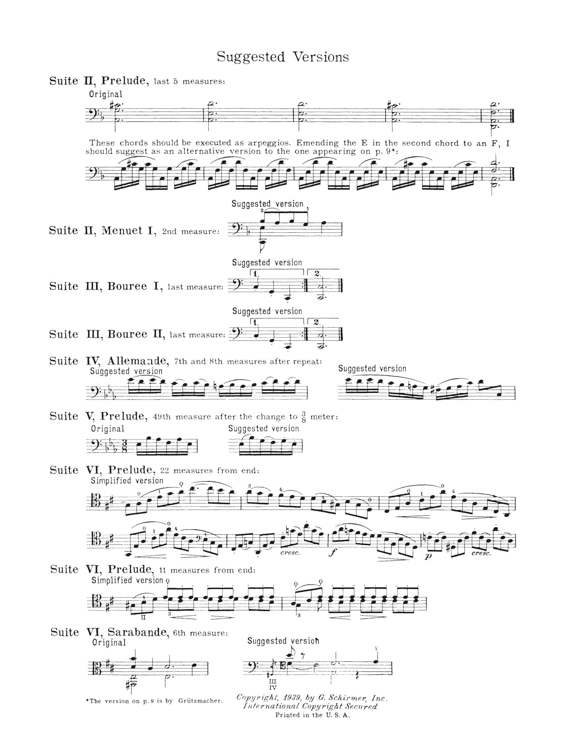 6 Suites for Violoncello Solo - Bach Cello Suites Book: Schirmer Library of Classics Volume 1565 (Schirmer's Library of Musical Classics)