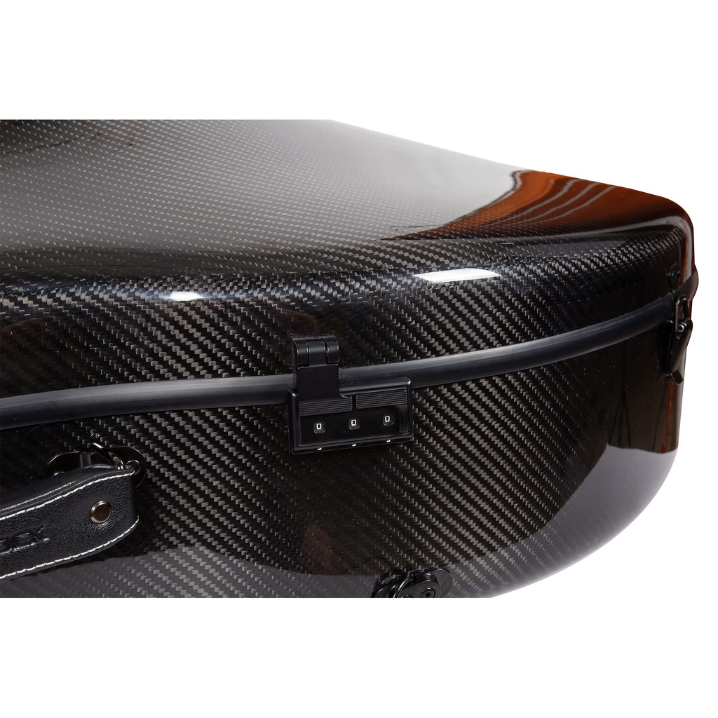 Crossrock Professional 3K Twill Carbon Fiber Cello Case | Fits 4/4 Full-Size Cello | 7lb Ultra-Light Travel-Ready Hardshell | Aerospace Weave Technology & Mirror Black Finish