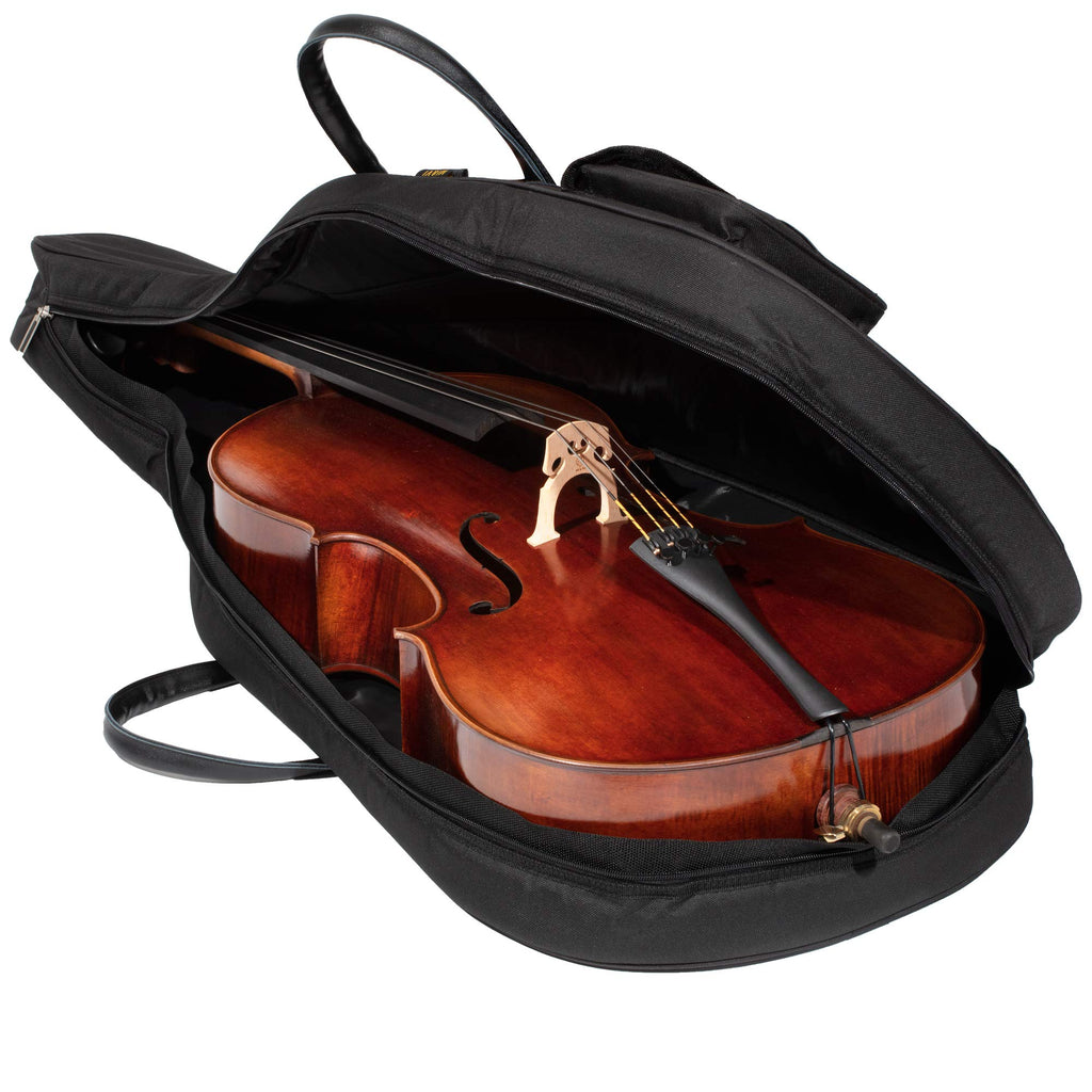 MI&VI CB-5001 Cello Soft Case Travel Gig Bag (3/4 Size) With Multiple Pockets and Adjustable Backpack Straps | 12mm Thick Padding | Waterproof | Non-Abrasive Lining - By MIVI Music