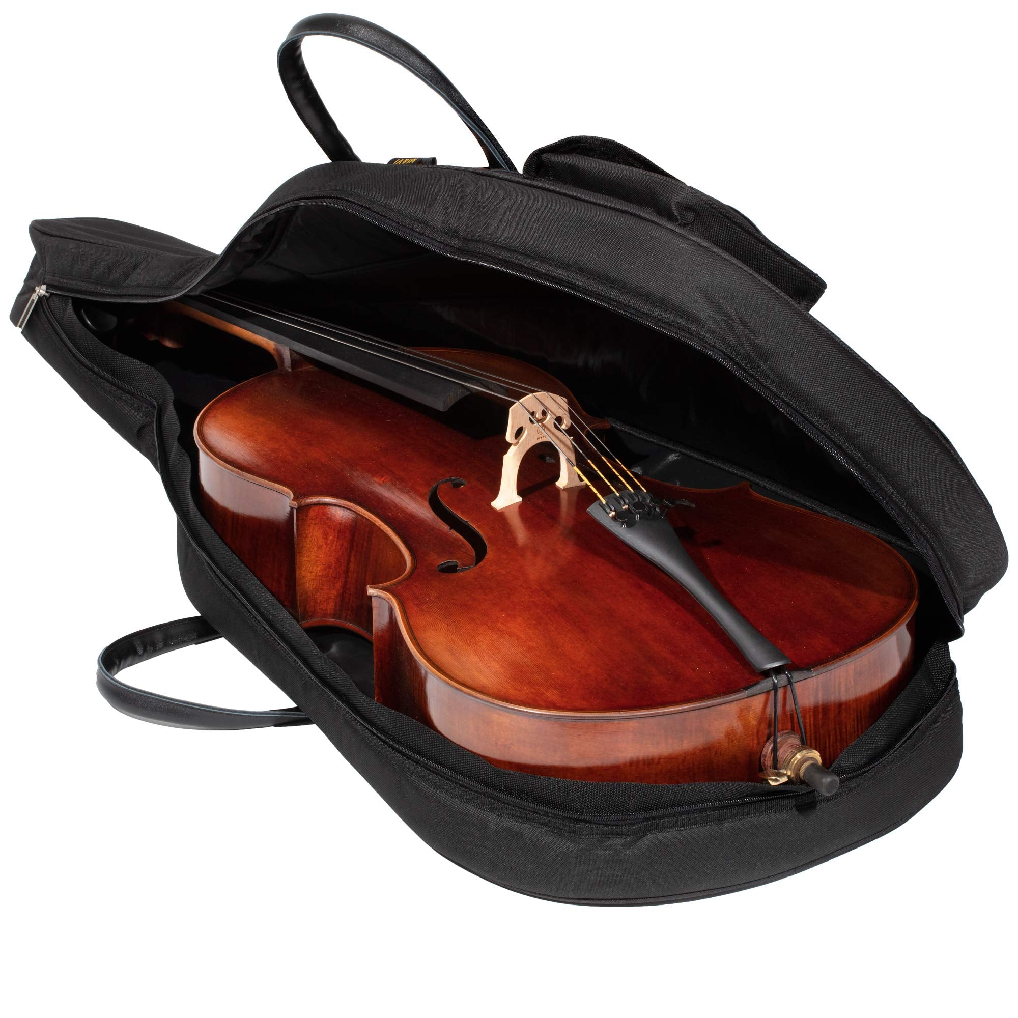 MI&VI CB-5001 Cello Soft Case Travel Gig Bag (3/4 Size) With Multiple Pockets and Adjustable Backpack Straps | 12mm Thick Padding | Waterproof | Non-Abrasive Lining - By MIVI Music