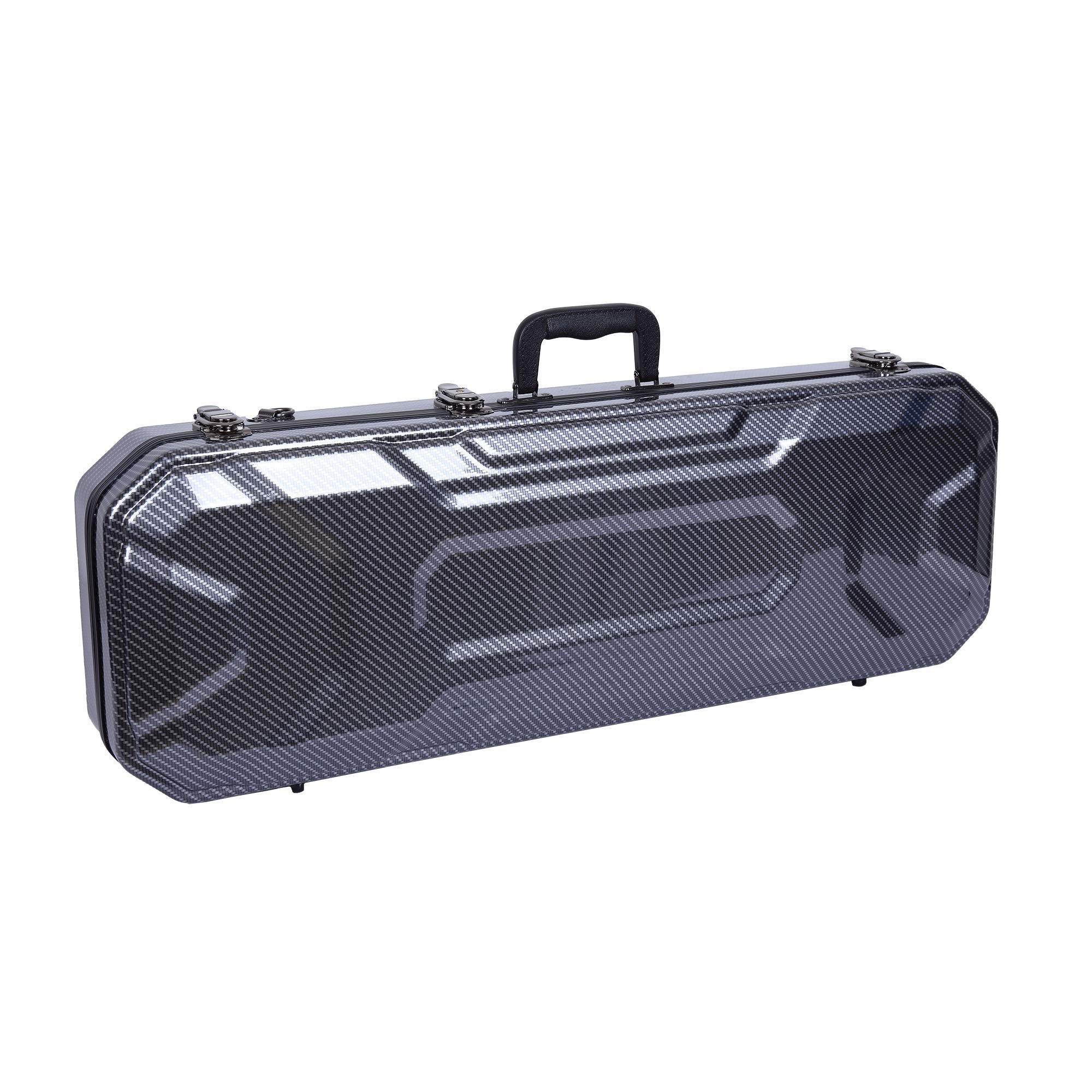 Crossrock 4/4 Violin Case with Carbon Pattern | Lightweight PC Shell, Plush Interior, Backpack Straps – Stylish & Protective for Daily Practice