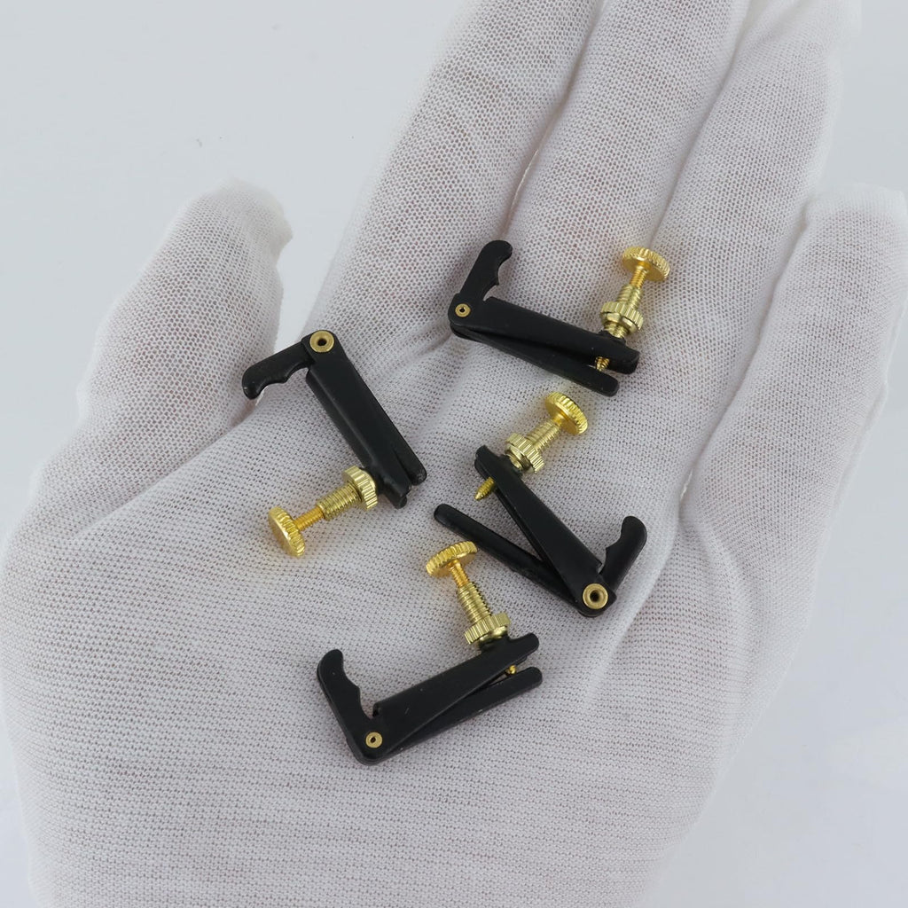 4Pcs Cello Fine Tuners for 3/4 4/4 Cello String Adjusting (Black)