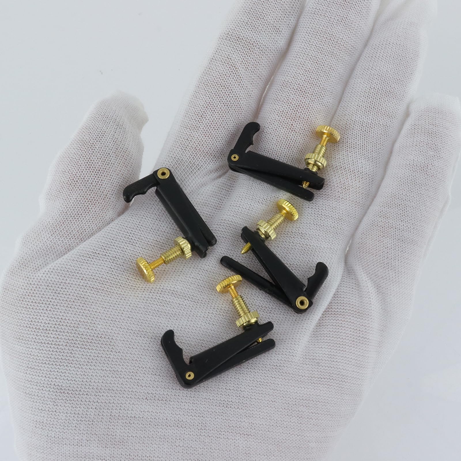 4Pcs Cello Fine Tuners for 3/4 4/4 Cello String Adjusting (Black)