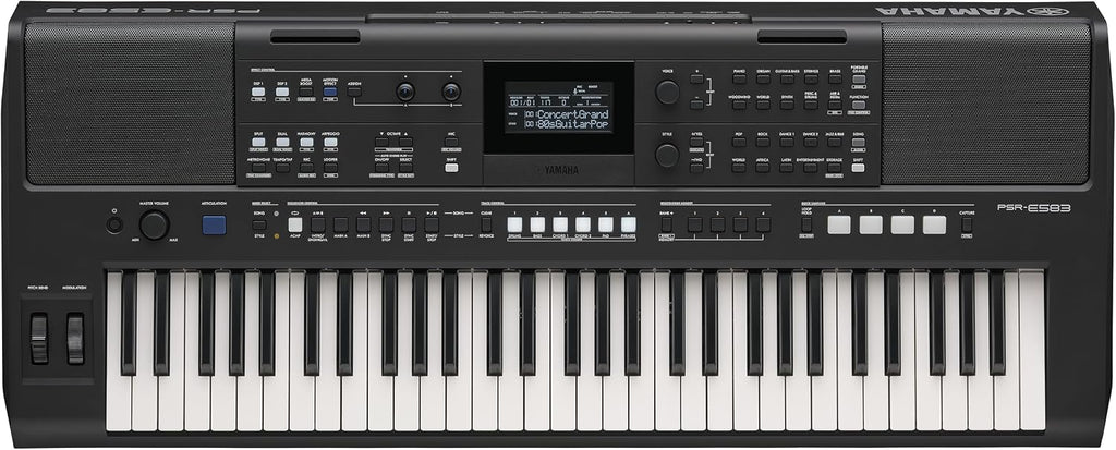 Yamaha PSR-E583, 61-Key Touch-Sensitive Portable Keyboard with Premium Sound, Music Rest and Power Adapter