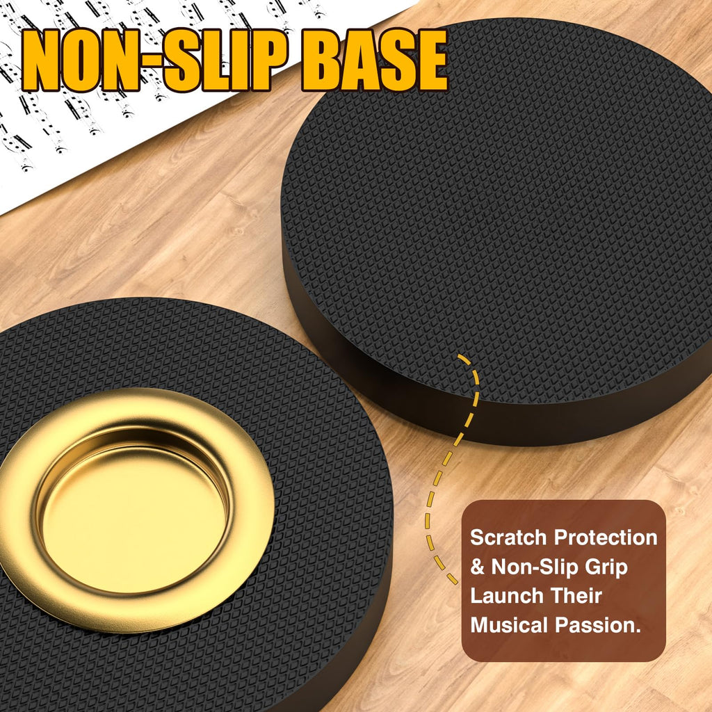Facmogu Rock Stop for Cello, Cello Endpin Rest for Floor Protector String Instrument Accessory Christmas Gift, Rock Stop Endpin Stand Holder with Reinforced Brass Cup & Rubber Mat Anti-Slip Base