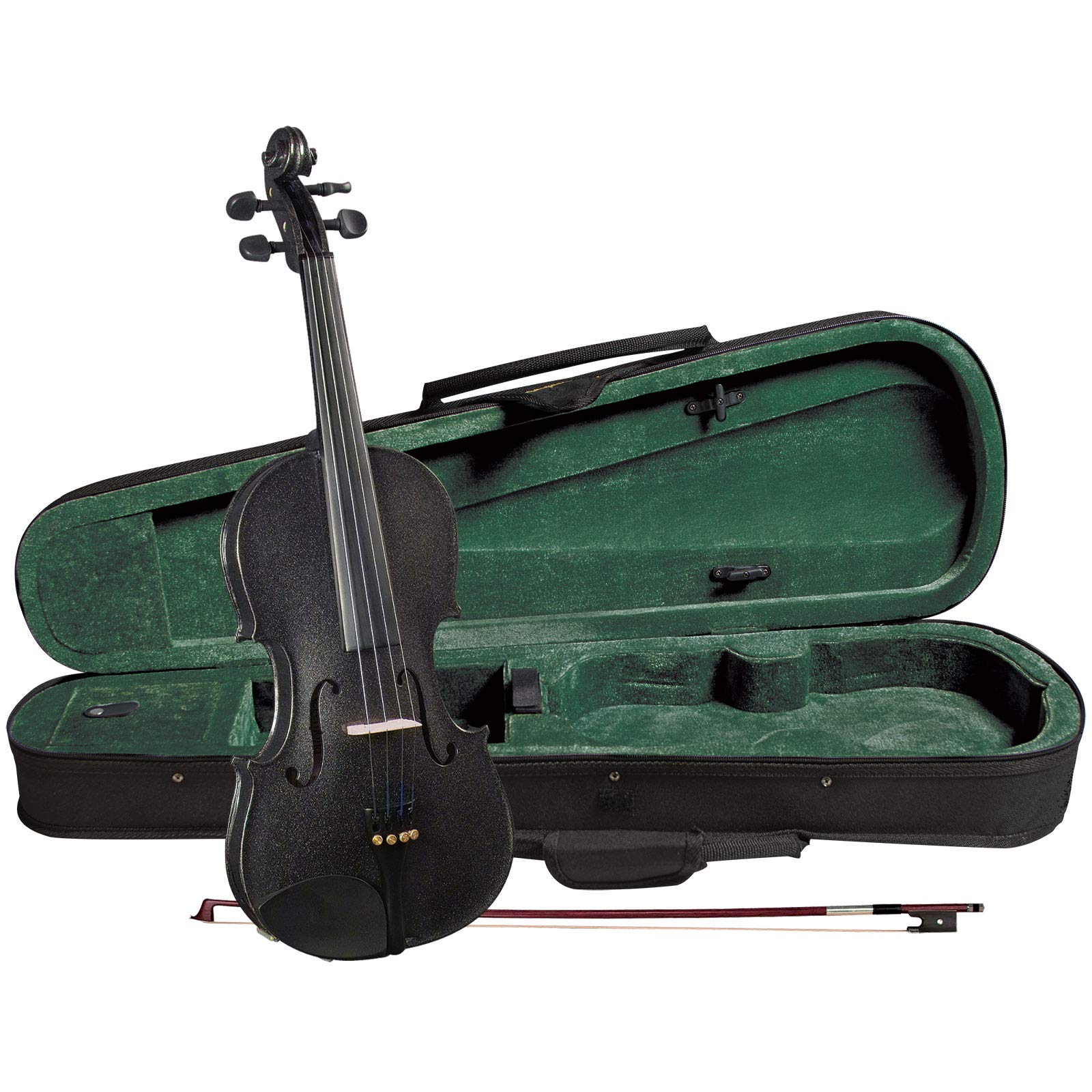 Cremona SV-75 Premier Novice Violin Outfit – 1/8 Size – Hand-Carved Spruce & Maple, Prelude Strings, Fine Tuners, Kaufman-Style Chinrest, Right-Handed
