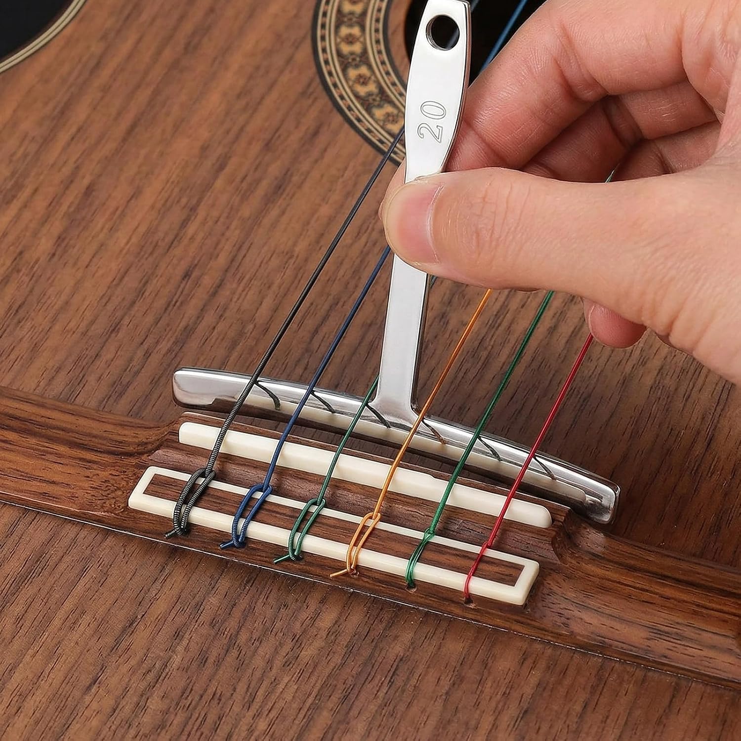10 Pcs Guitar Luthier Tools - 9 Stainless Steel Understring Radius Gauges + 1 String Action Gauge, Precision T-Shaped Radius Measuring Ruler for Guitar & Bass Setup, Adjusting & Repairing
