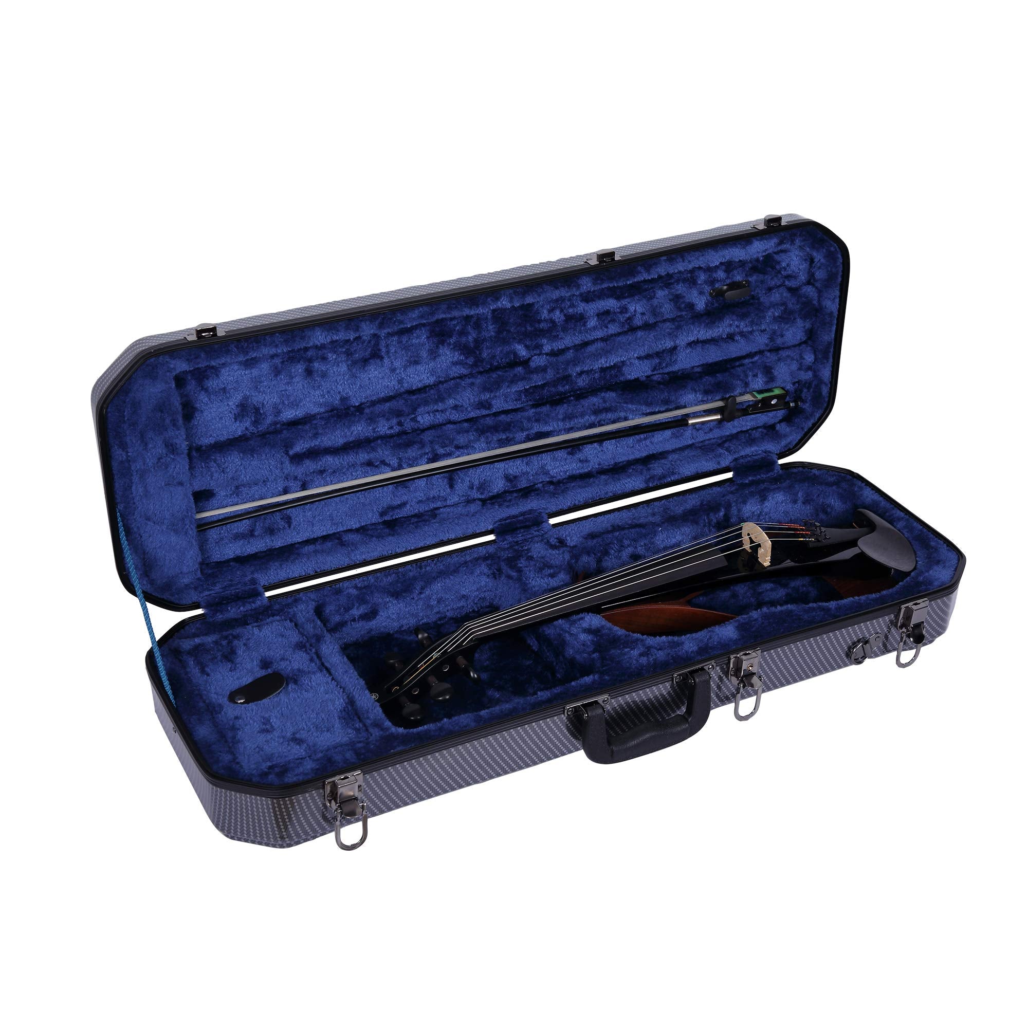 Crossrock 4/4 Violin Case with Carbon Pattern | Lightweight PC Shell, Plush Interior, Backpack Straps – Stylish & Protective for Daily Practice