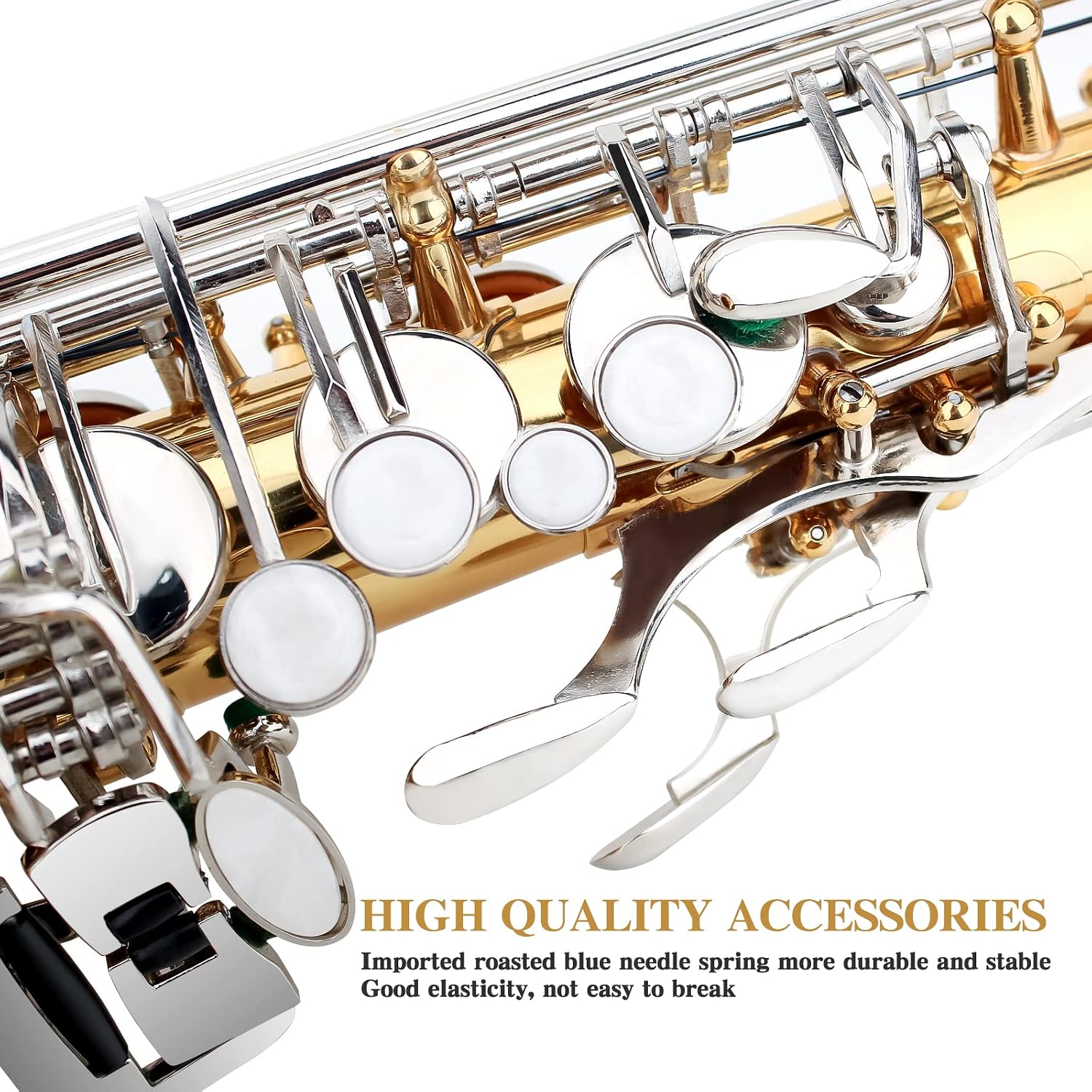 SLADE Alto Saxophone Eb Alto Saxophone for Beginner Students, Gold & Silver, WSS948