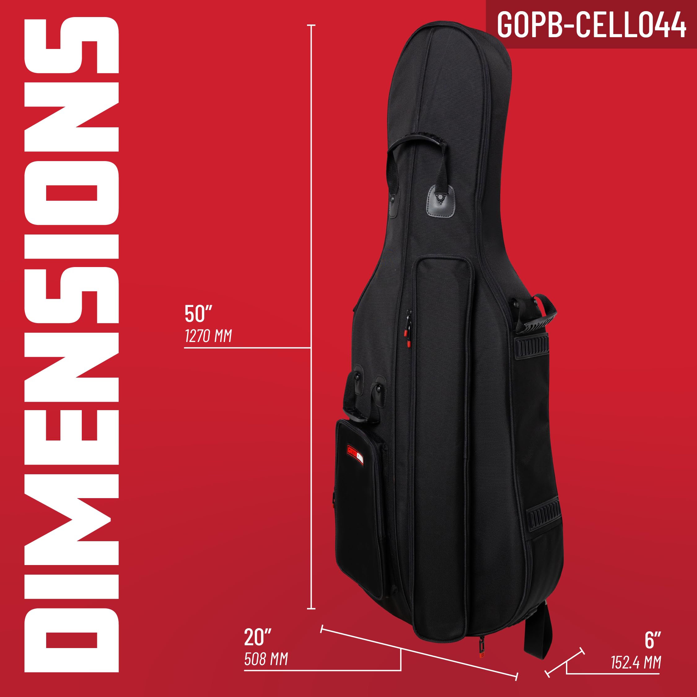 Gator Cases Pro Band and Orchestra Travel Bag for 4/4 Cello; (GOPB-CELLO44)