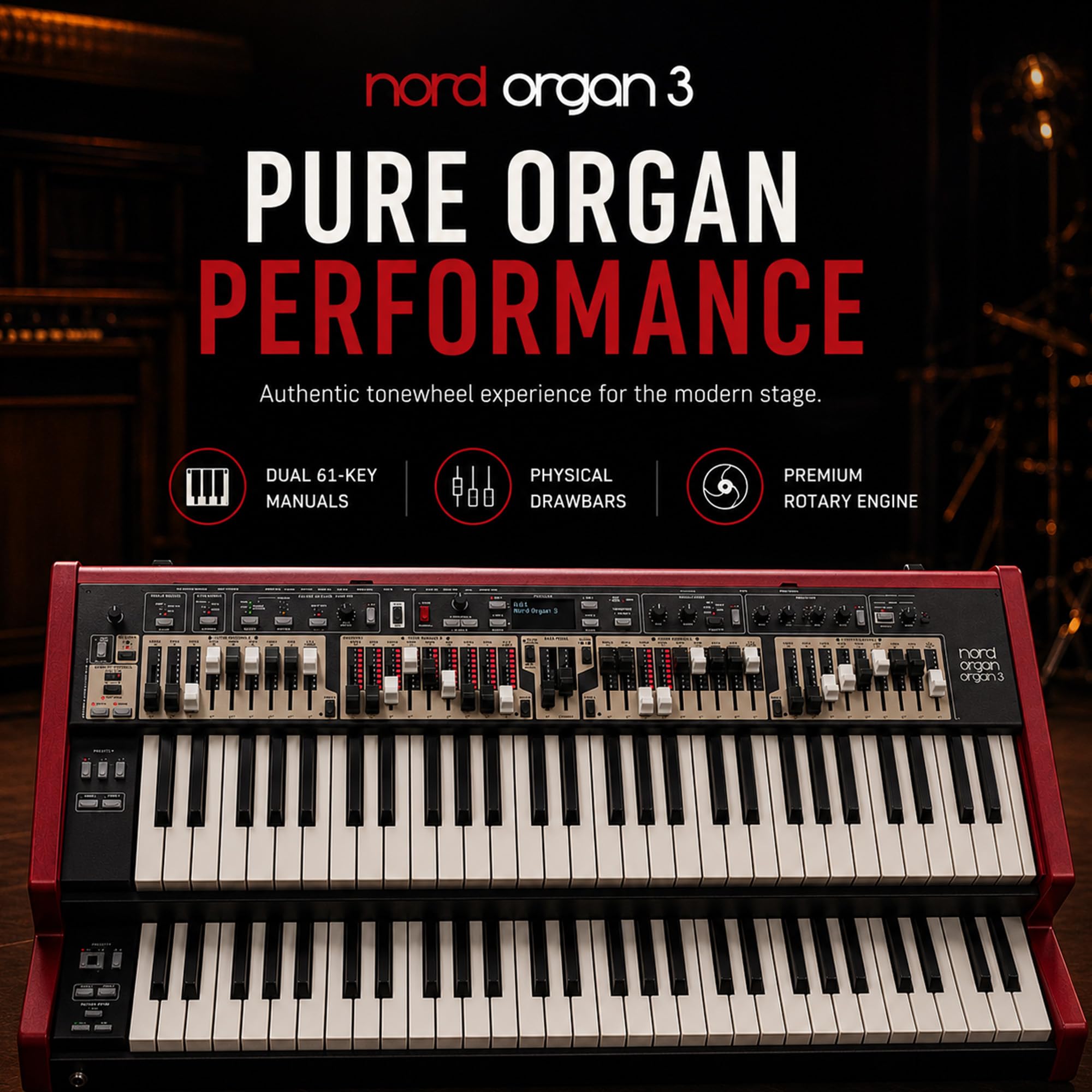 Nord Stage 4 88-Key Digital Piano Bundle with Adjustable Stand, Bench, Sustain Pedal, Headphones, Instrument Cable, and Austin Bazaar Polishing Cloth
