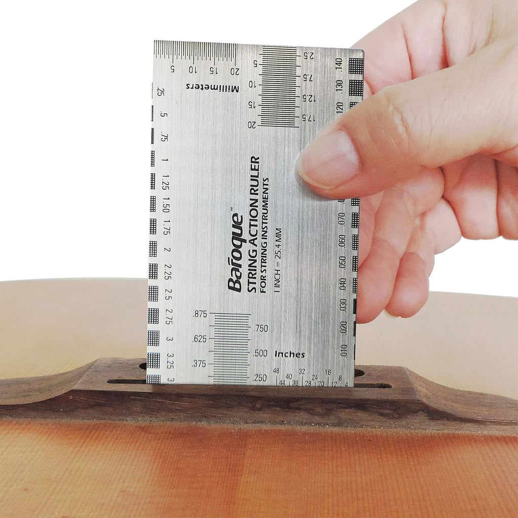 Baroque Stringed Instrument Action Ruler Gauge Luthier Measuring Tool for Electric Acoustic Guitar Bass Ukulele Mandolin Banjo SAR-10