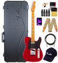 Fender American Ultra II Telecaster - Avalanche Bundle with Case, Strap, Cable, Hat, and Guitar Cleaning Kit