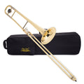 Jean Paul TB-400 Intermediate Straight Tenor Trombone with Case & 12C Mouthpiece, Brass Musical Instrument (Gold)
