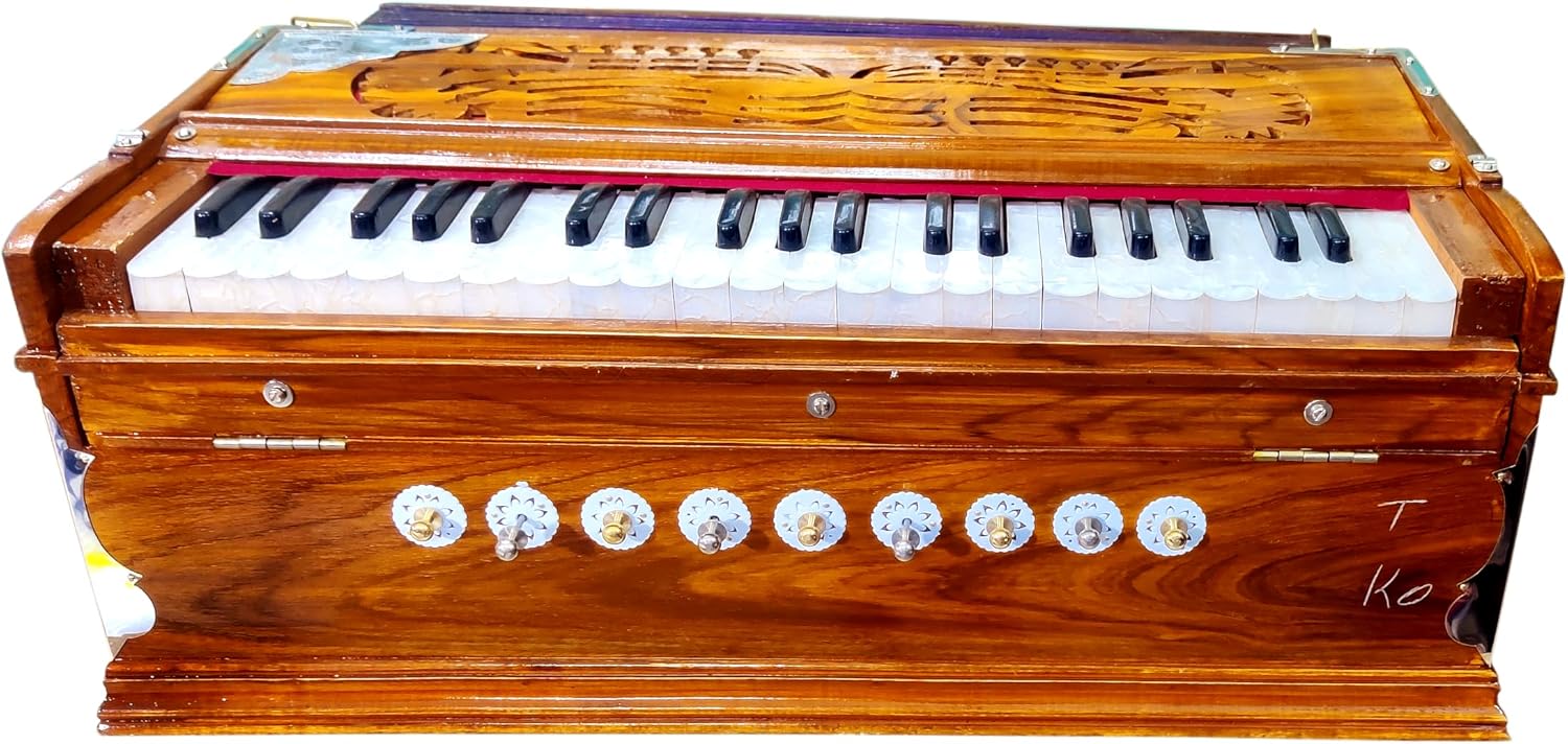 Professional Harmonium | Double Reed 3.5 Octave | 9 Stops + 4 Extra Notes | | Padded Carry Bag | Indian Classical