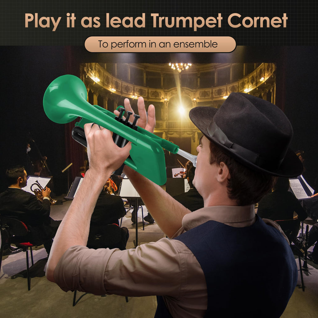 PAMPET SEA LION Professional Plastic Bb Trumpet Standard Trumpets Trumpet Set for Student Beginner Bb Trumpet Instrument (Red)