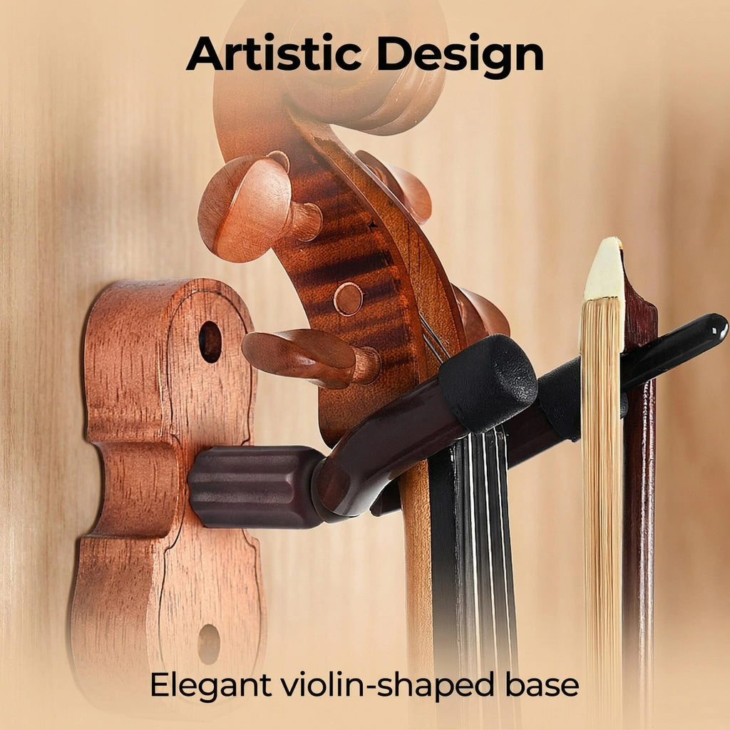 Violin Hanger Wall Mount with Bow Holder Home & Studio Wall Mount Violin Viola Stand