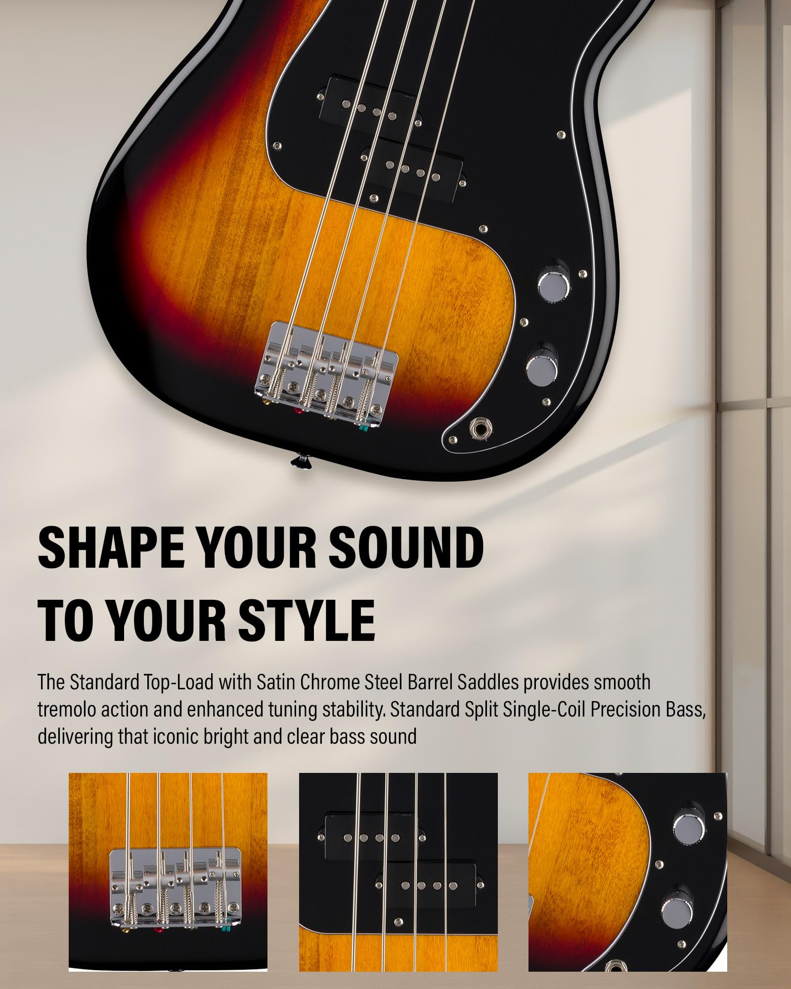 Fender Standard Jazz Bass - Olympic White Bundle with Strap, Guitar Cleaning Kit and Austin Bazaar Instructional Video