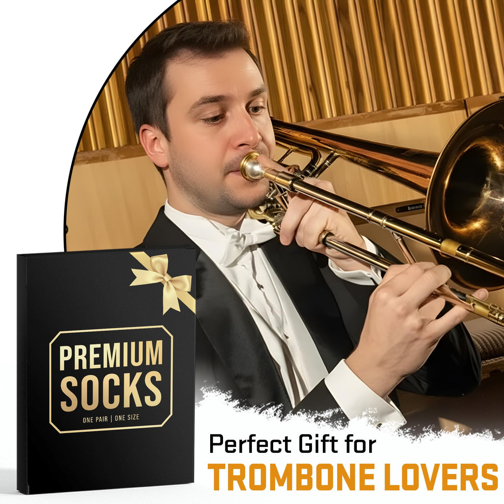 Trombone Gifts - Unique Socks for Men, Cool Gifts for Trombone and Music Lovers, Musicians Accessories