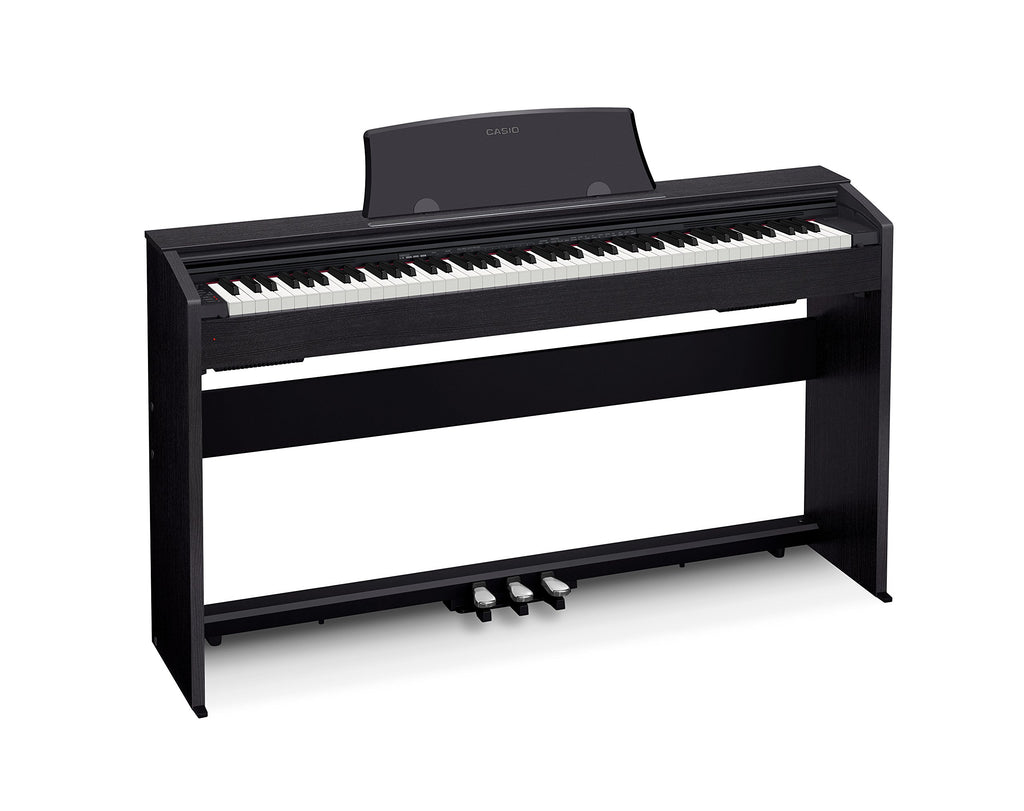 Casio PX-770 Privia Digital Piano - Black Bundle with Furniture Bench, Headphones, Instructional Book, Online Lessons, Instructional DVD, and Austin Bazaar Polishing Cloth