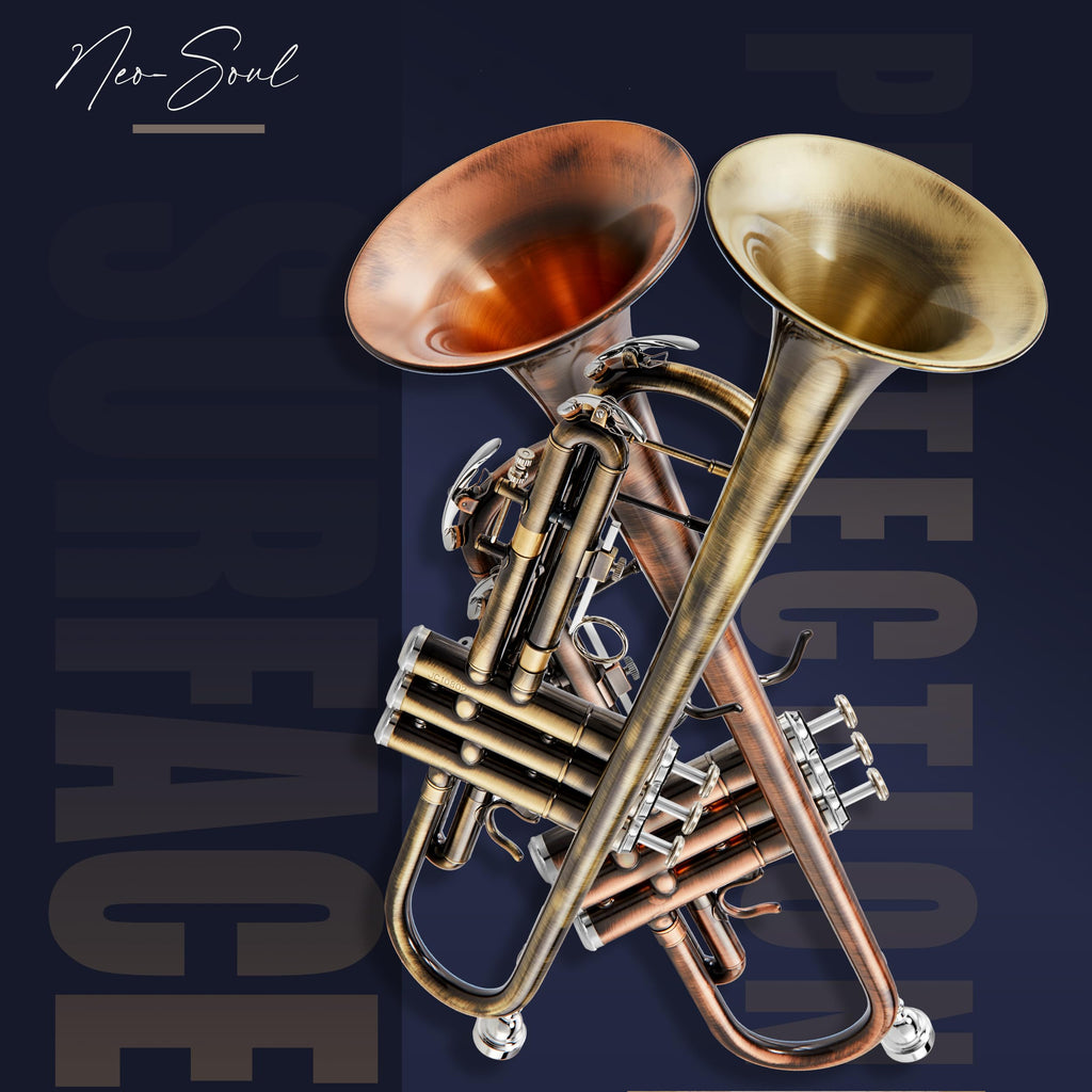 AKLOT Hand-Hammered Bell Bb Trumpet: Smooth Valve Action, Clear-Lacquered Brass Body, Standard Trumpet Beginner Set with Leather Case, Lesson Book, Trumpet Mute, Mouthpiece, Cleaning Kit (SNR-BrzSF)