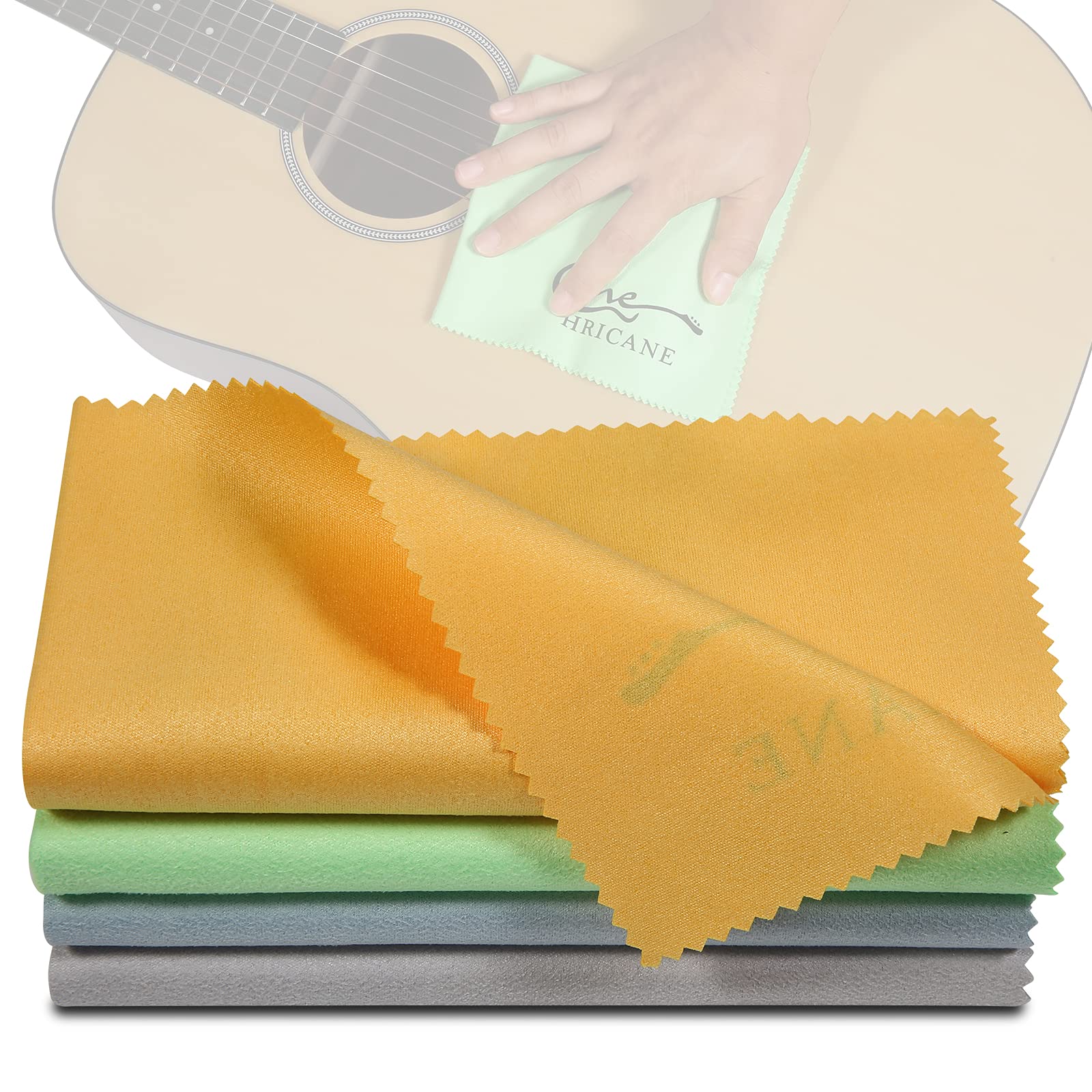 Guitar Cloths Ultrafine fiber suede (12"x12" Cloths) Plush Polishing Cloths for Musical Instruments Premium Polishing & Cleaning Cloths for Guitar Violin Piano Clarinet Trumpet (6 Pack Blue)