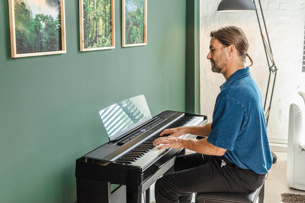 Yamaha P225 88-Key Digital Piano with Weighted Keys, Portable Design, Keyboard, Music Rest, Sustain Foot Switch, and Built-In Speakers, Black (P225B)