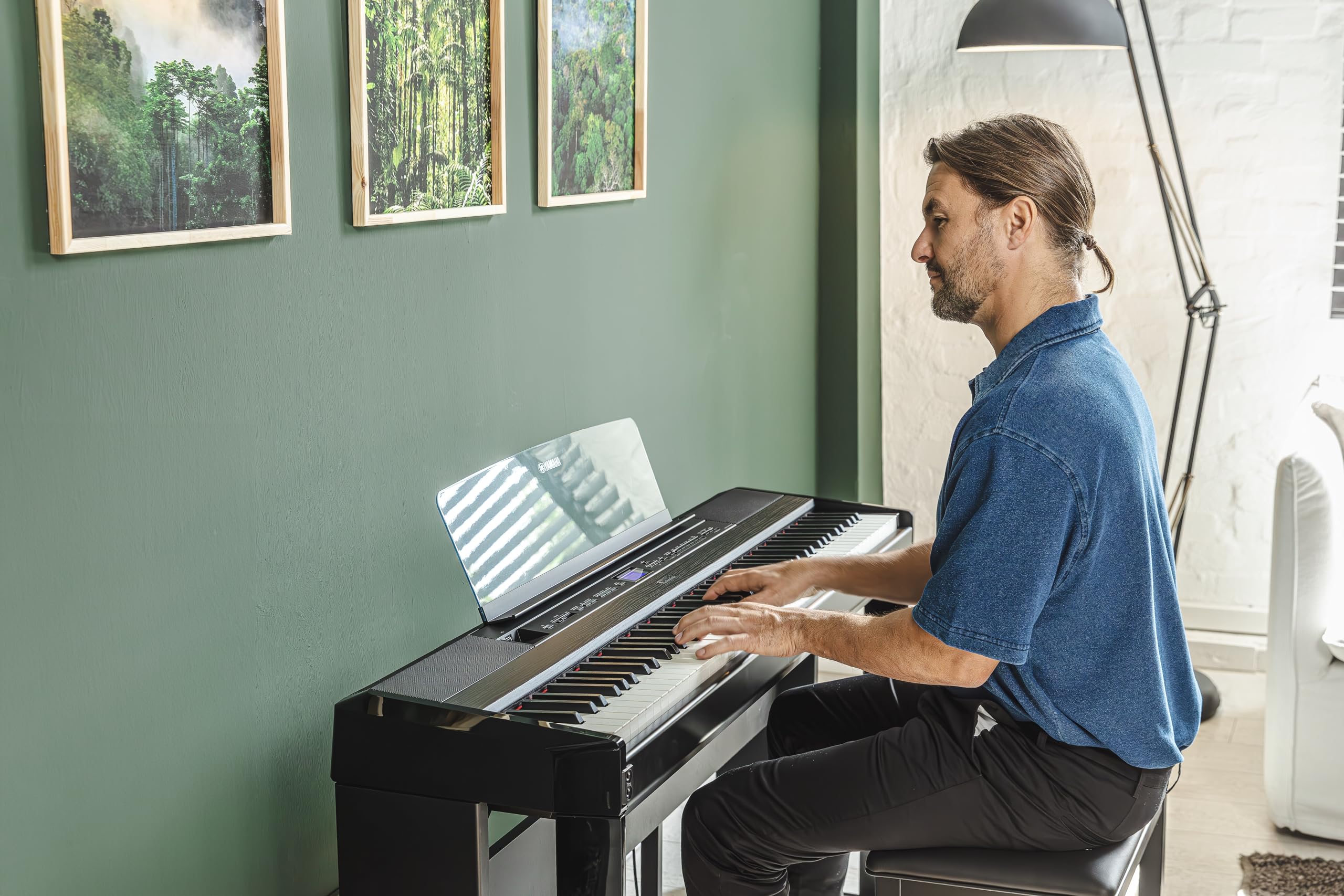 Yamaha P225 88-Key Digital Piano with Weighted Keys, Portable Design, Keyboard, Music Rest, Sustain Foot Switch, and Built-In Speakers, Black (P225B)
