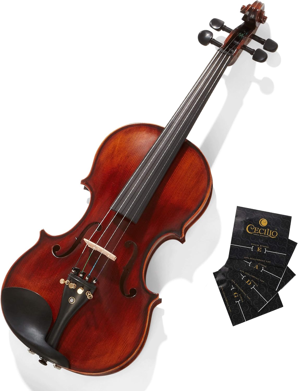 Cecilio Stainless Steel Violin Strings 4/4 Full Set with E, A, D, G Strings for Electric and Acoustic Violins - Reliable and Affordable Replacement for your Fiddle