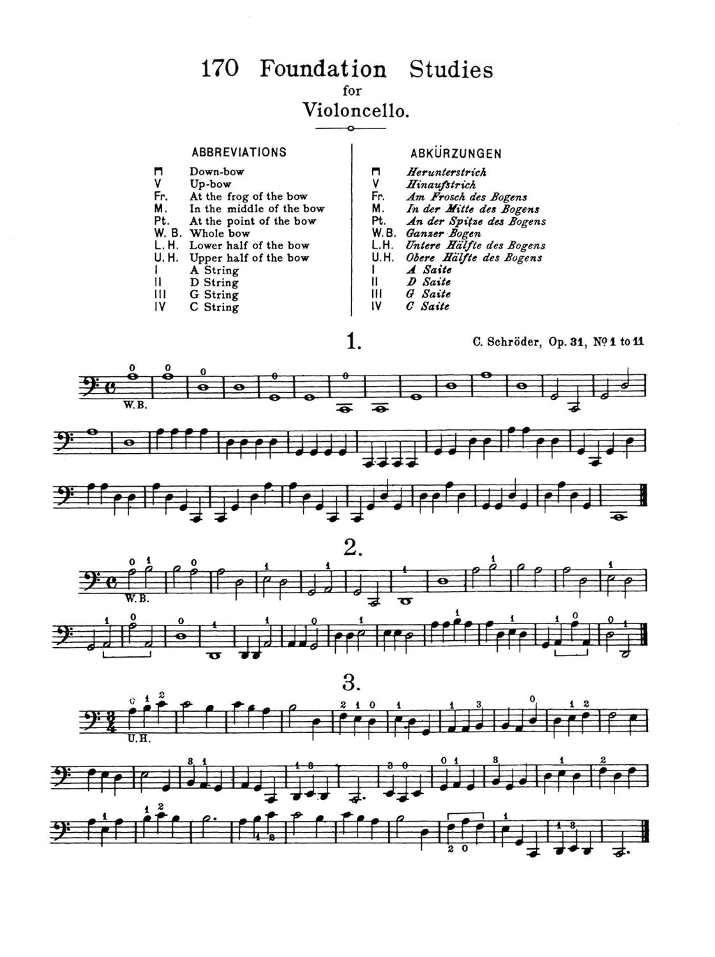 170 Foundation Studies for Violoncello: Volume 1 (Dover Chamber Music Scores)