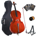Cecilio 4/4 Full Size Cello with Hard & Soft Case, Stand, Bow, Rosin, Bridge and Extra Set of Strings, CCO-100