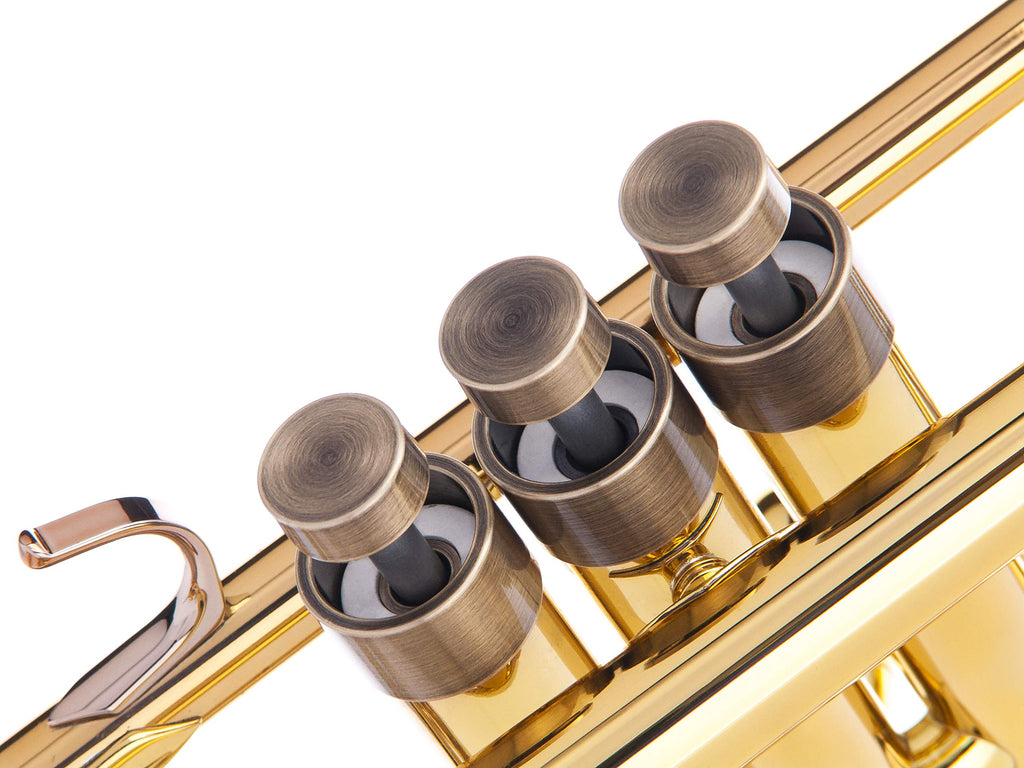 Trumpet Trim Kit for improving the sound. For all Bach Stradivarius Trumpet. Custom made KGUBrass (HEAVY, Antique Bronze Lacquer)