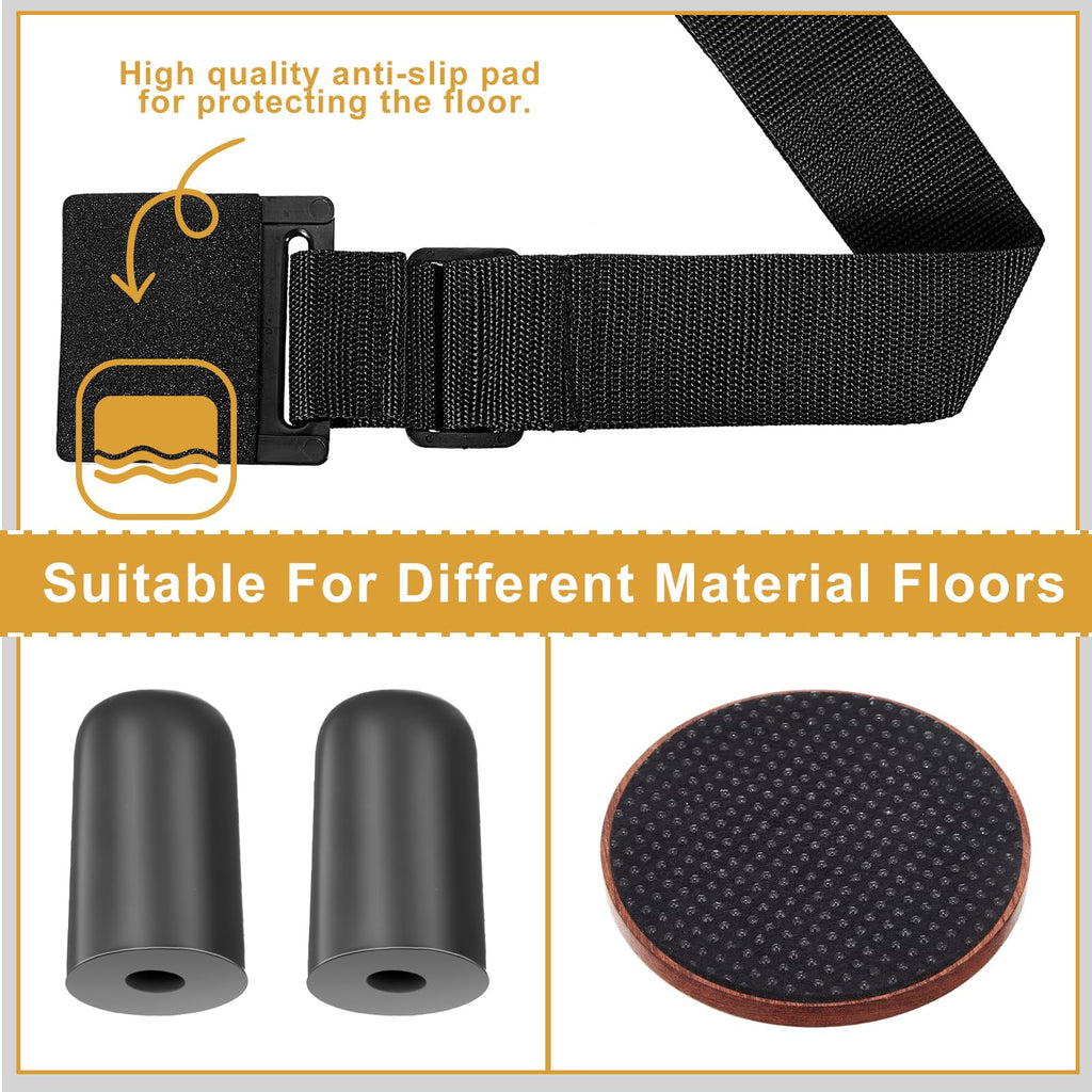 Nuanchu 4 Piece Cello Rock Stop with Strap Non Slip Endpin Anchor Set with Floor Mat, Rubber Tip Protectors for Cello Practice and Performance(Black,Plastic,)