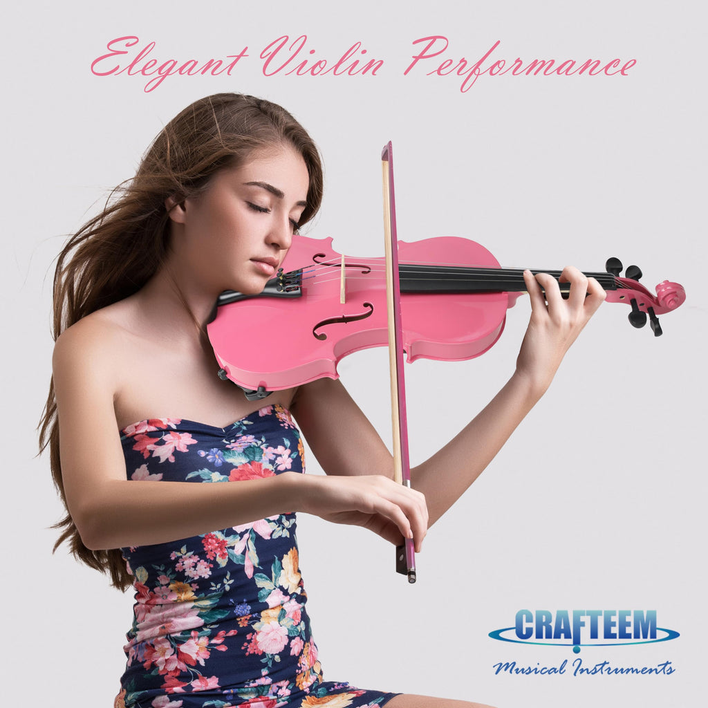 Crafteem Spruce and Maple Solid Wood Violin Outfit for Beginner Kids & Adults -Craft Your Perfect Sound and Begin Your Musical Journey with Confidence. (Glossy Antique, 1/2)