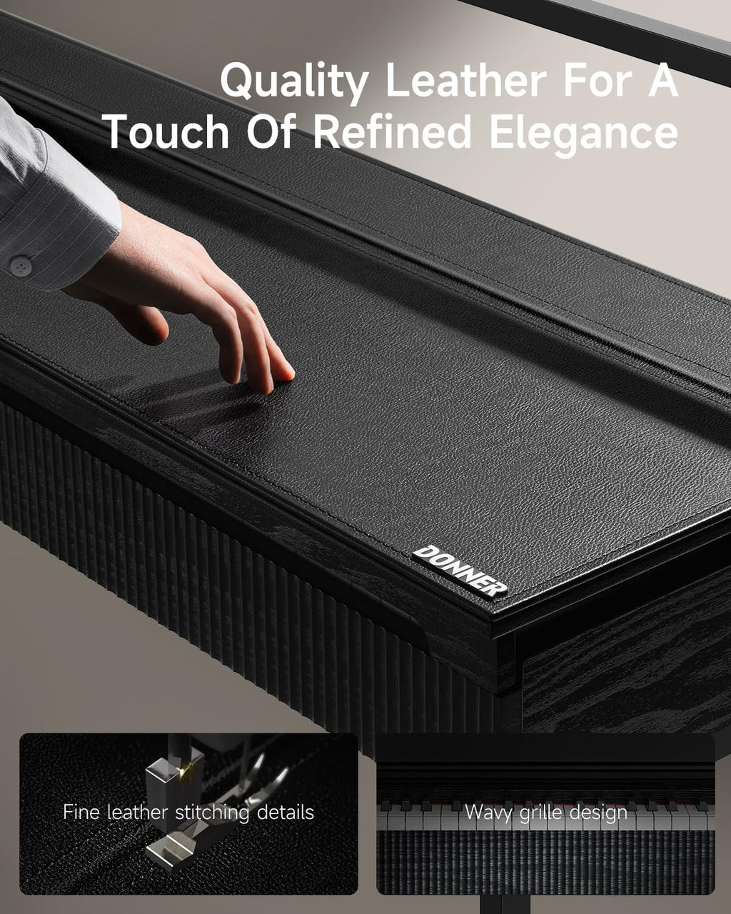 Donner OURA S300 Digital Piano 88 Key Weighted Keyboard for Advanced, Electric Piano with 88 Keys Graded Hammer Standard Keyborad, Boasts Bluetooth, Local Off, 2*15 W, Half-pedal, 256 Polyphony, Black