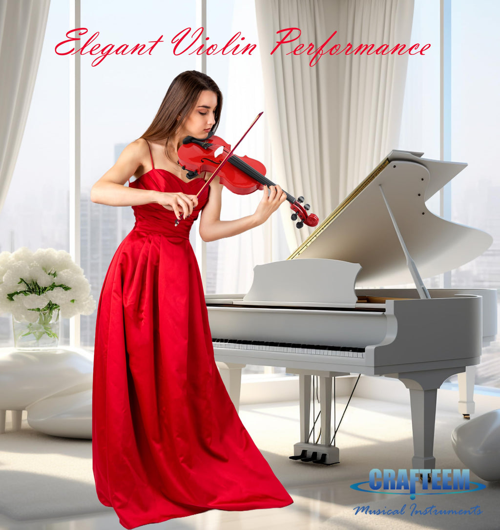 Crafteem Spruce and Maple Solid Wood Violin Outfit for Beginner Kids & Adults -Craft Your Perfect Sound and Begin Your Musical Journey with Confidence. (Glossy Antique, 1/2)