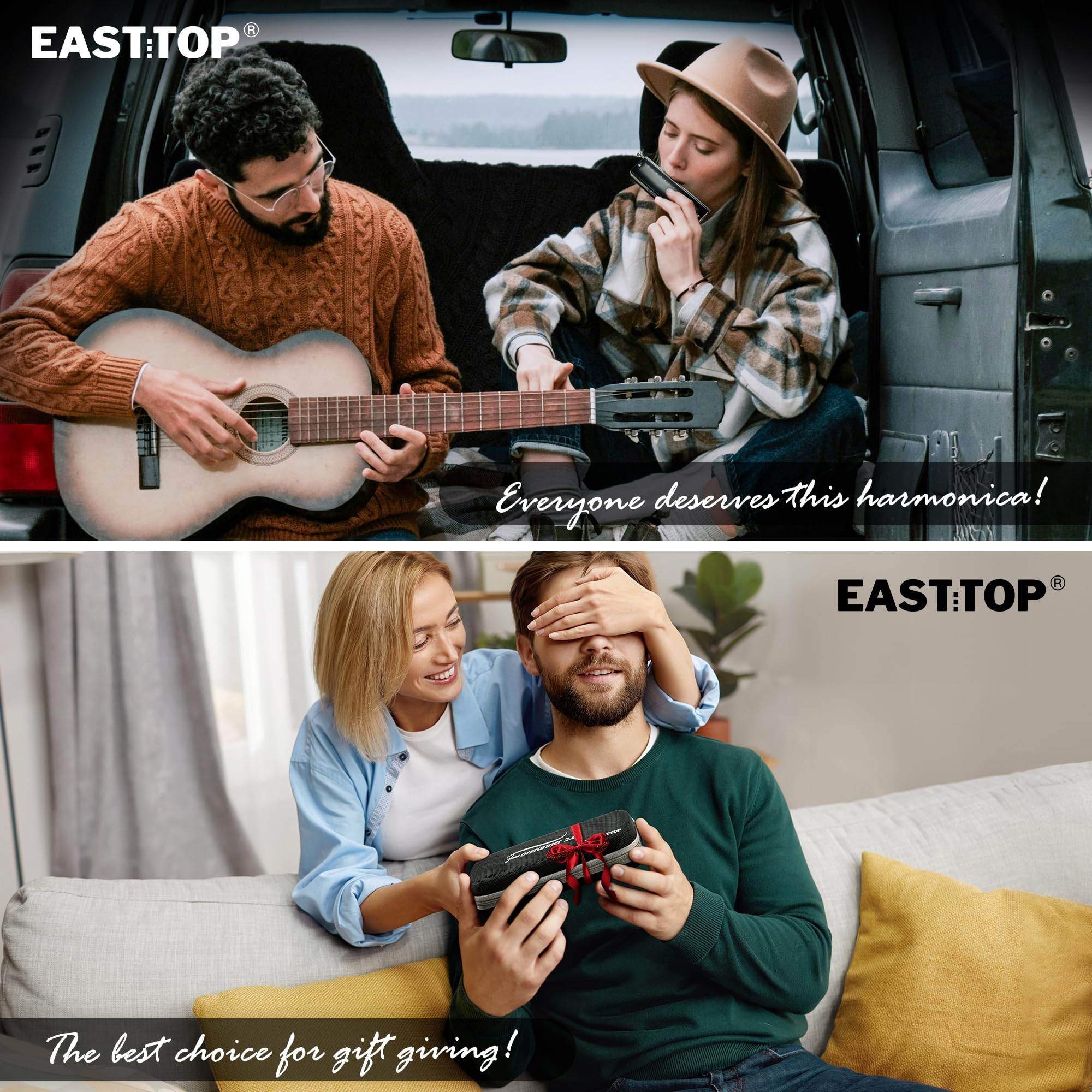 EAST TOP FORERUNNER 2.0 without valves Chromatic Harmonica 12-Hole 48 Tones C Key Chromatic Mouth Organ Harmonica for Adults,Beginners and Students As Gift