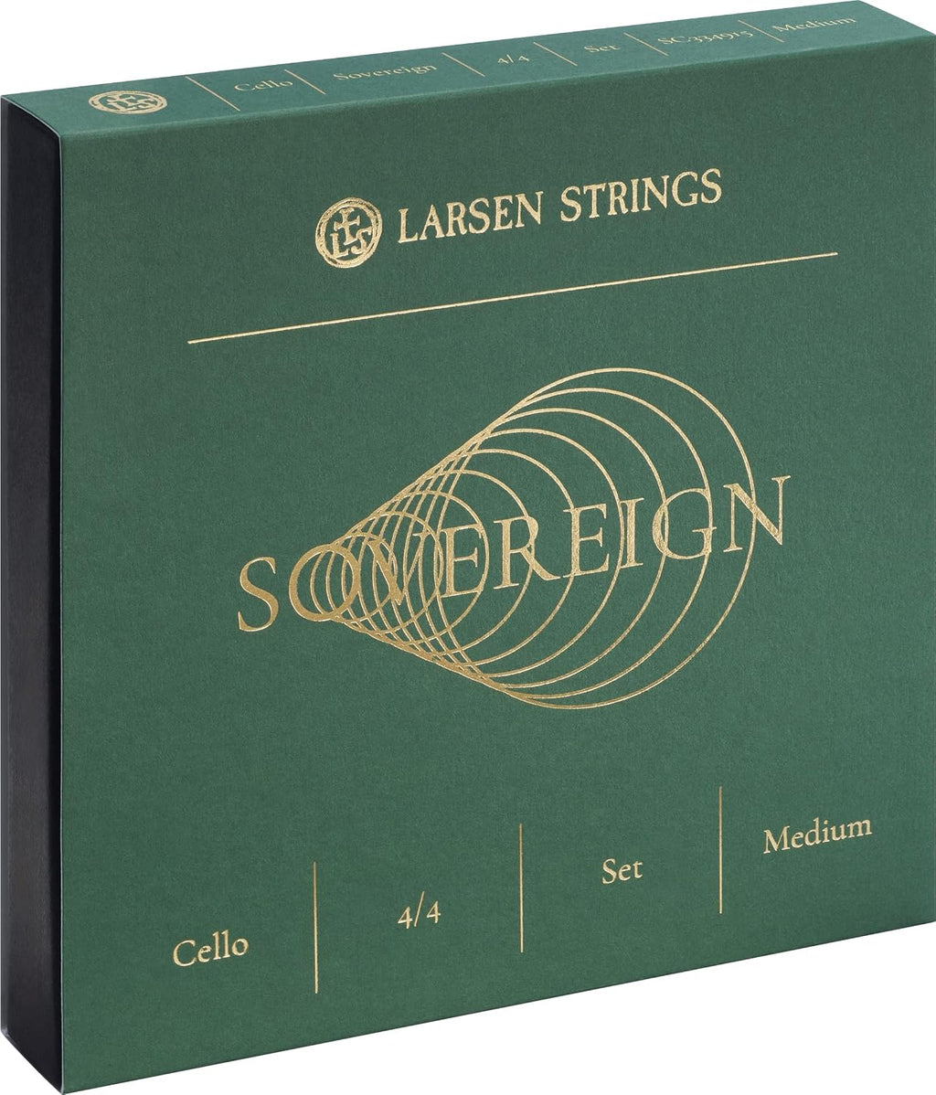 Larsen Sovereign Cello Strings – Professional Set – Medium Tension Cello Strings for Power, Projection and Complete Control