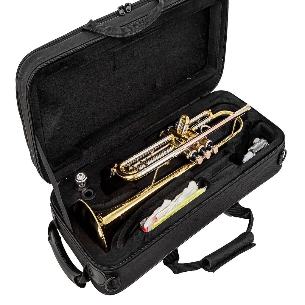 Bb trumpets red gold brass leadpipe mouthpipe advanced student professional trumpet Musical Instruments For Beginner Adults (710 gold brass)