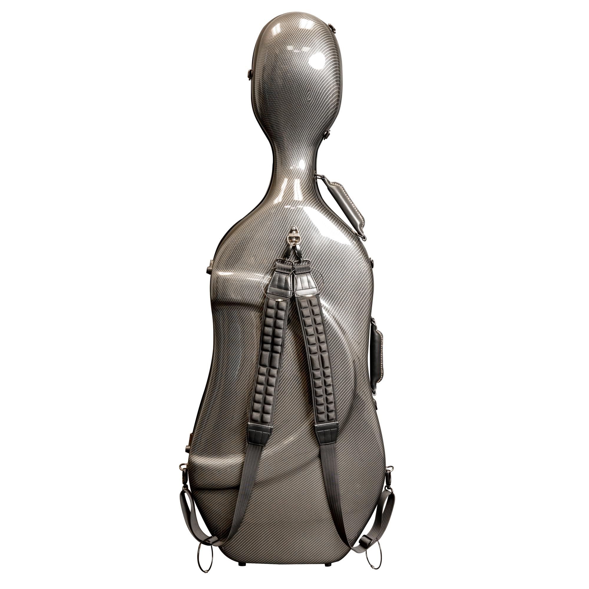 MI&VI CC-8002M Ultra Light Hard Cello Case 4/4 (Full Size) with Adjustable Straps | Carbon Fiber Composite | Montagnana Wide Body Case for 4/4 Sized Cellos