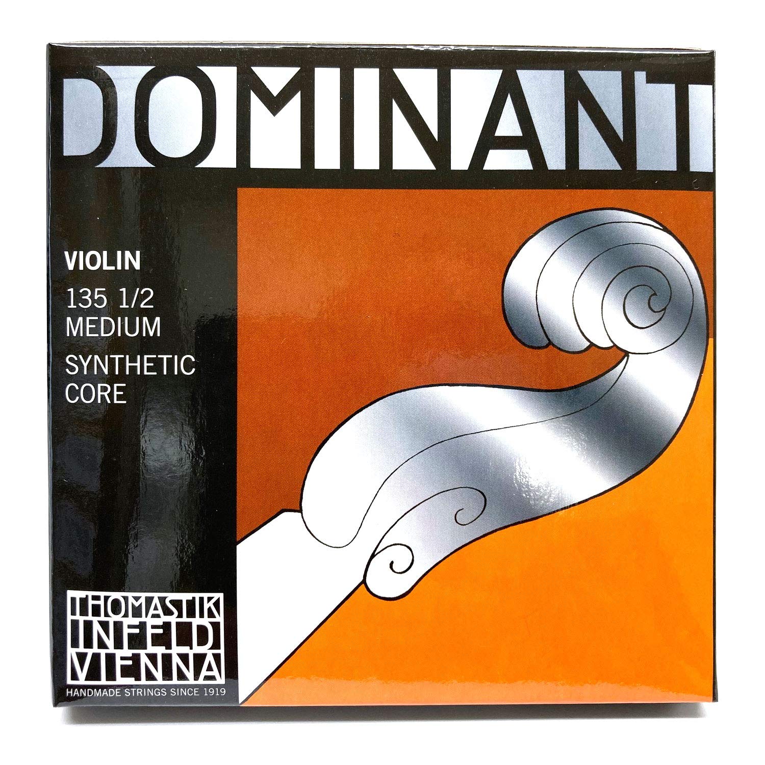 Thomastik-Infeld Dominant Violin String Set, 4/4 Size, Medium Tension - 135B - Synthetic Core A, D, G with Stainless Steel E, Removable Ball - Clear & Balanced Tone, The Reference Standard for Violin