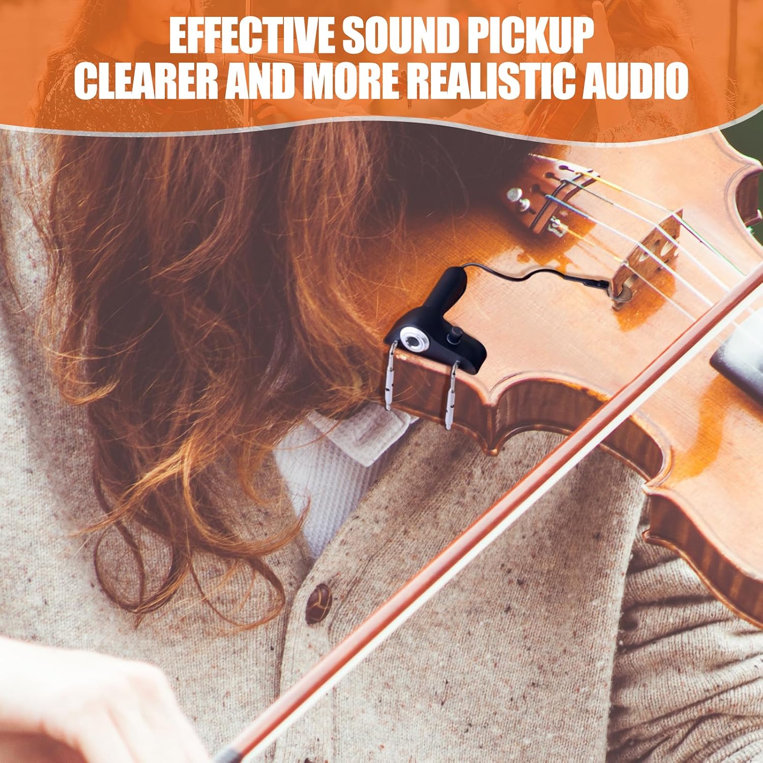 Vaveren Piezo Contact Microphone Pickup with Volume Control Portable Wireless Violin Pickup Professional Piezo Transducer Pickup with Cable for Guitars Mandolin Banjo Bass