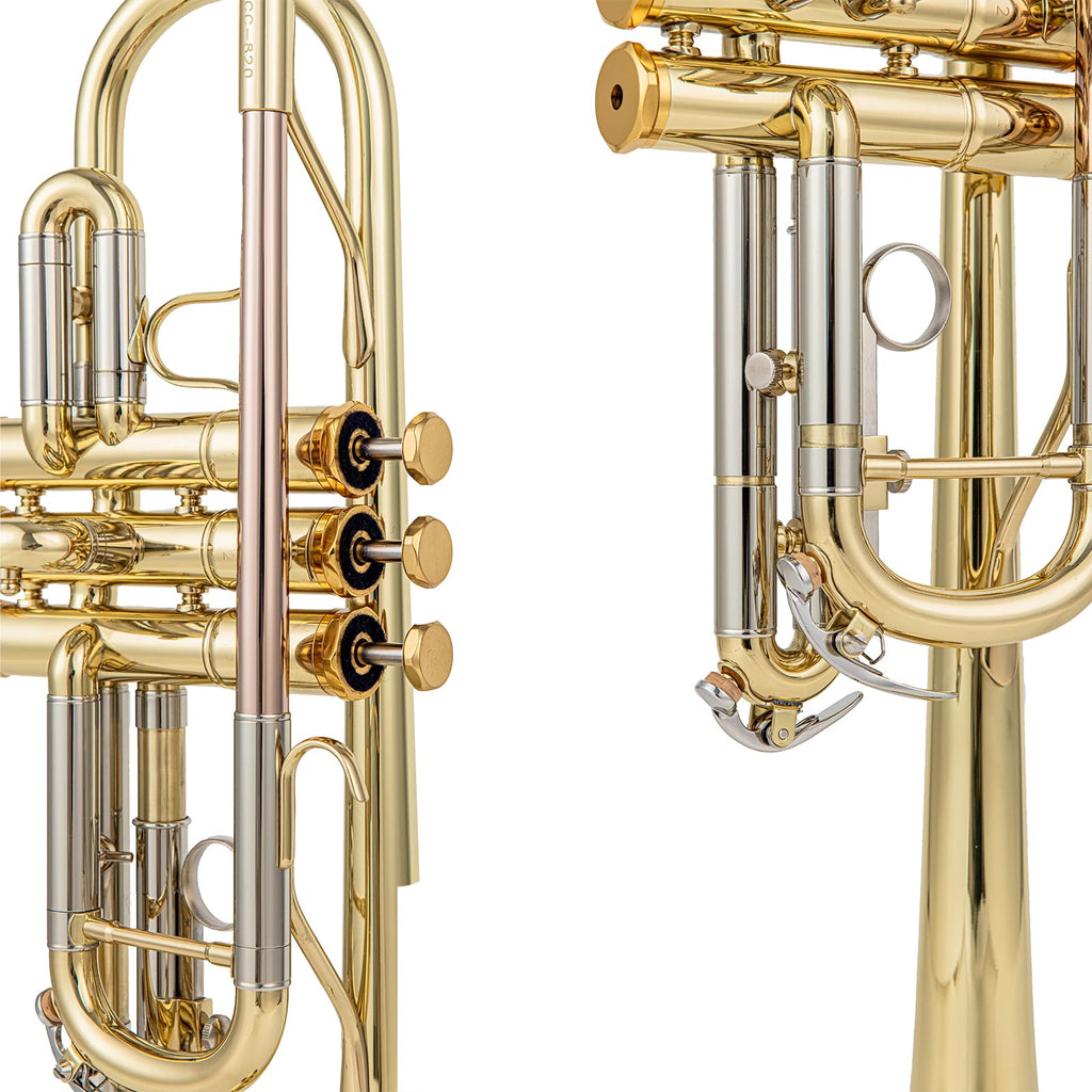 Bb trumpets red gold brass leadpipe mouthpipe advanced student professional trumpet Musical Instruments For Beginner Adults (710 gold brass)