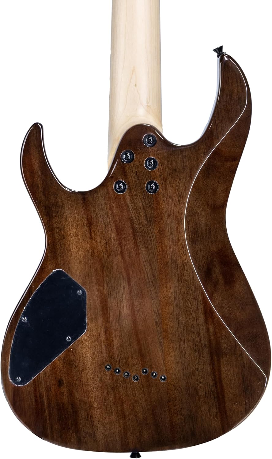 TARIO 7 String Electric Guitar 24 Frets, Flame Mahogany Top, Maple Neck, Rosewood Fingerboard, Dual Humbucker Pickups, Fixed Bridge, Modern Metal Guitar