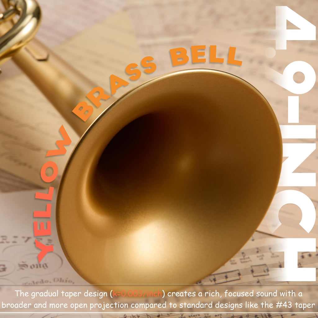AKLOT Hand-Hammered Bell Bb Trumpet: Smooth Valve Action, Clear-Lacquered Brass Body, Standard Trumpet Beginner Set with Leather Case, Lesson Book, Trumpet Mute, Mouthpiece, Cleaning Kit (SNR-BrzED)