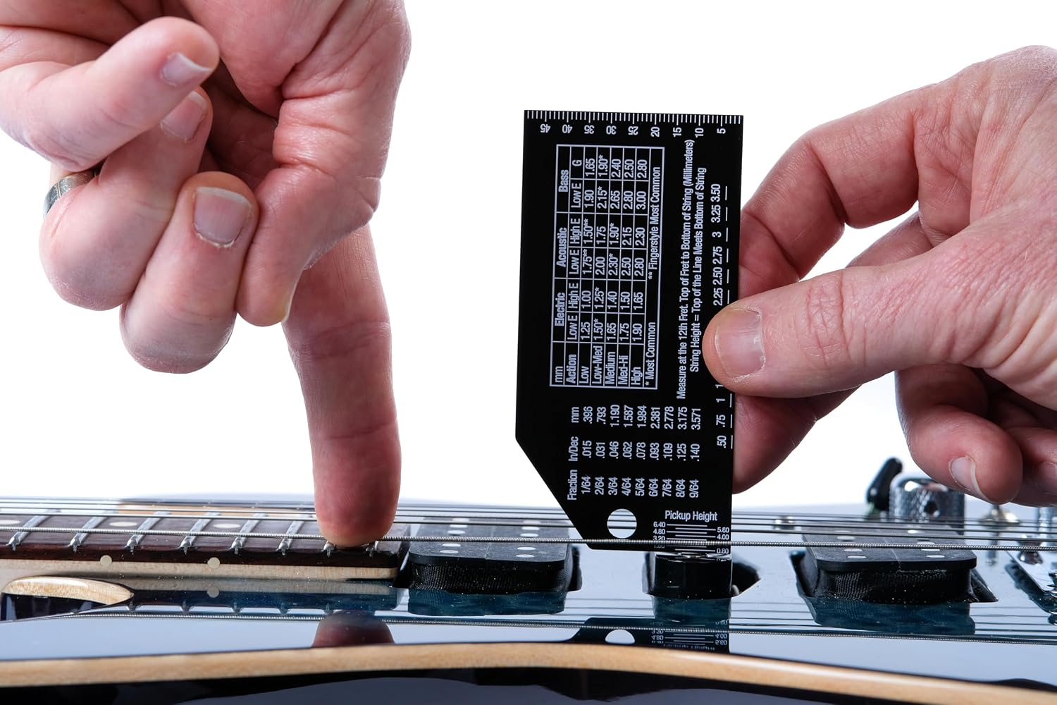 MusicNomad Precision String Action Gauge Ruler for String Height- Metric, SAE, 64ths (MN602)